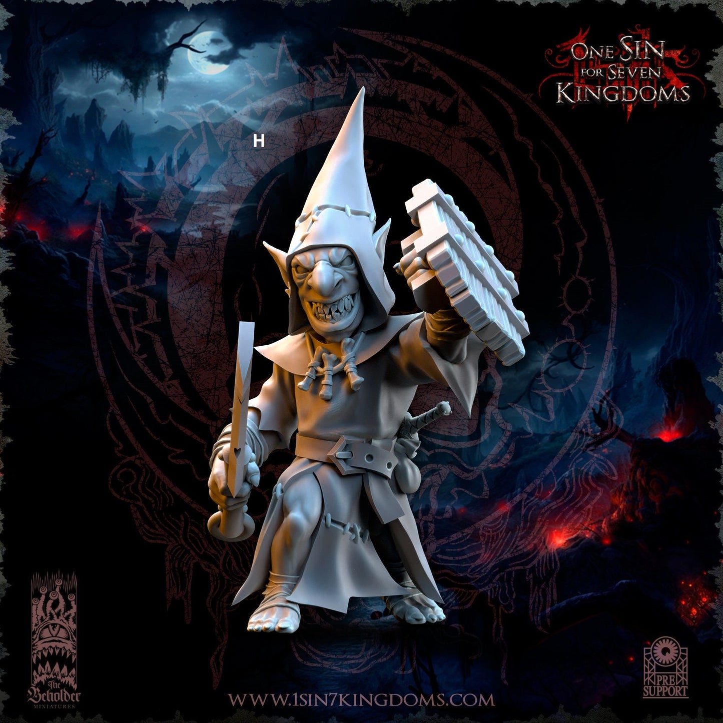 Black Horde Goblin One Handed Weapon and Shield | The Beholder Miniatures | Compatible with D&D/AoS | Fantasy | Tabletop RPG