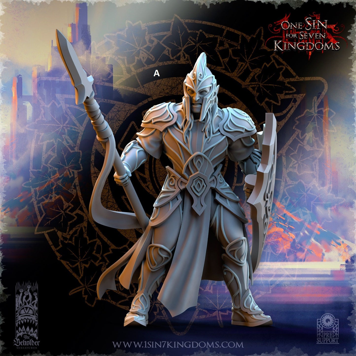 High Elf Spear and Shield | The Beholder Miniatures | Compatible with D&D/AoS | Fantasy | Tabletop RPG