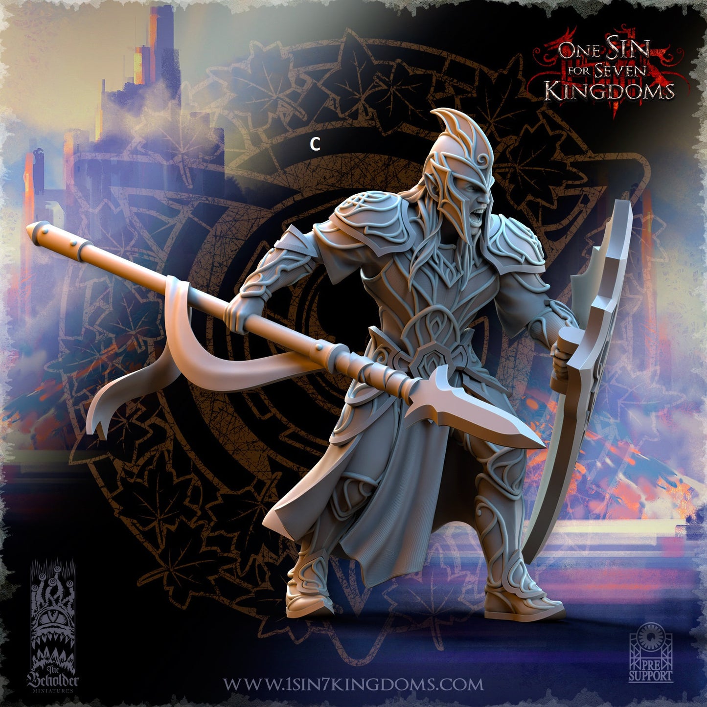 High Elf Spear and Shield | The Beholder Miniatures | Compatible with D&D/AoS | Fantasy | Tabletop RPG