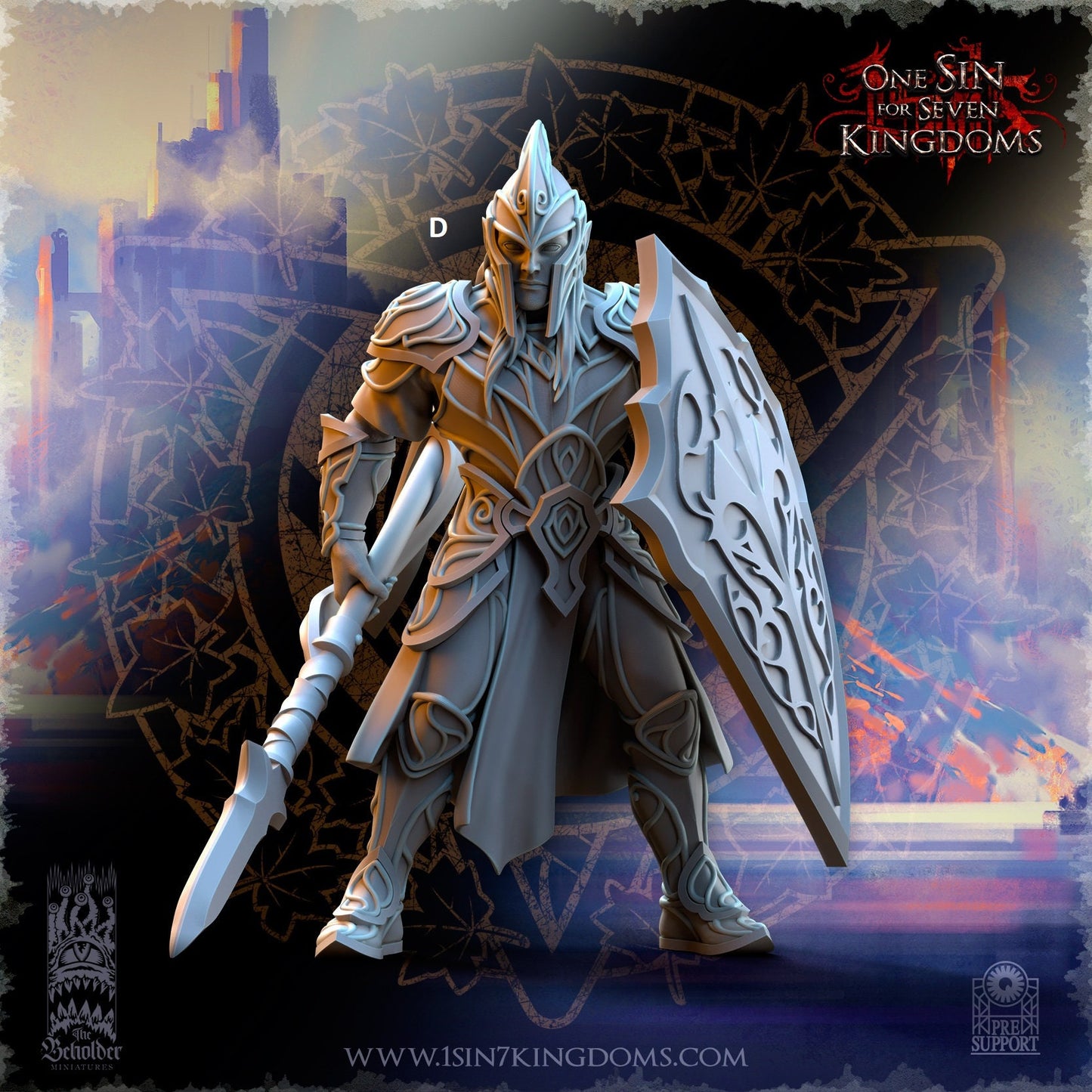 High Elf Spear and Shield | The Beholder Miniatures | Compatible with D&D/AoS | Fantasy | Tabletop RPG
