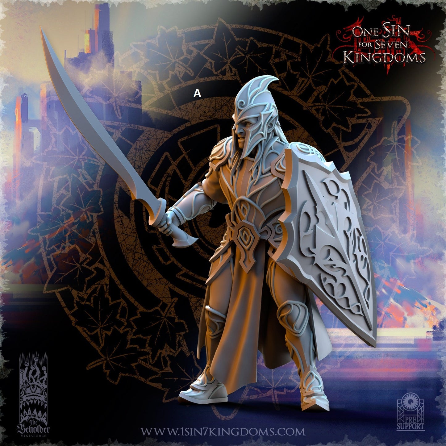 High Elf Sword and Shield | The Beholder Miniatures | Compatible with D&D/AoS | Fantasy | Tabletop RPG