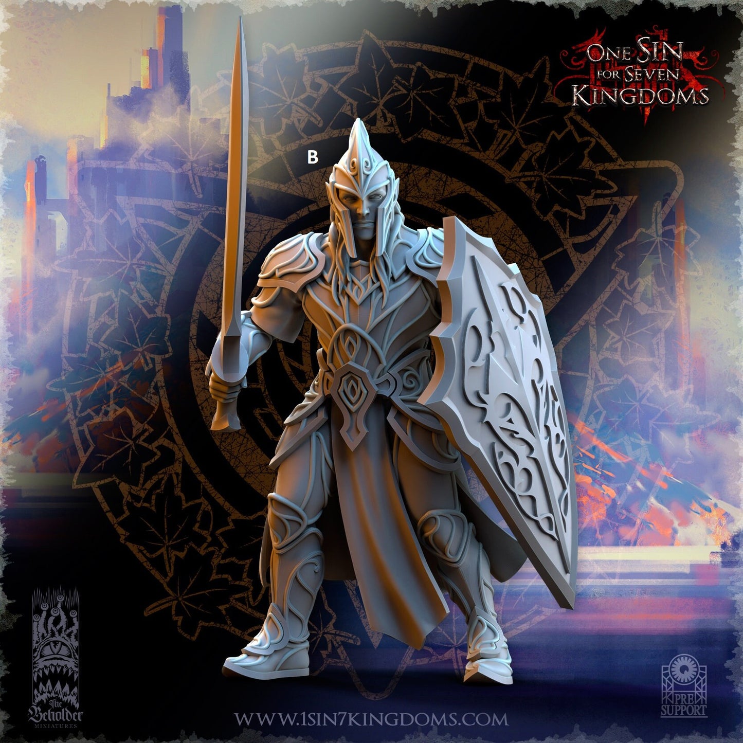 High Elf Sword and Shield | The Beholder Miniatures | Compatible with D&D/AoS | Fantasy | Tabletop RPG