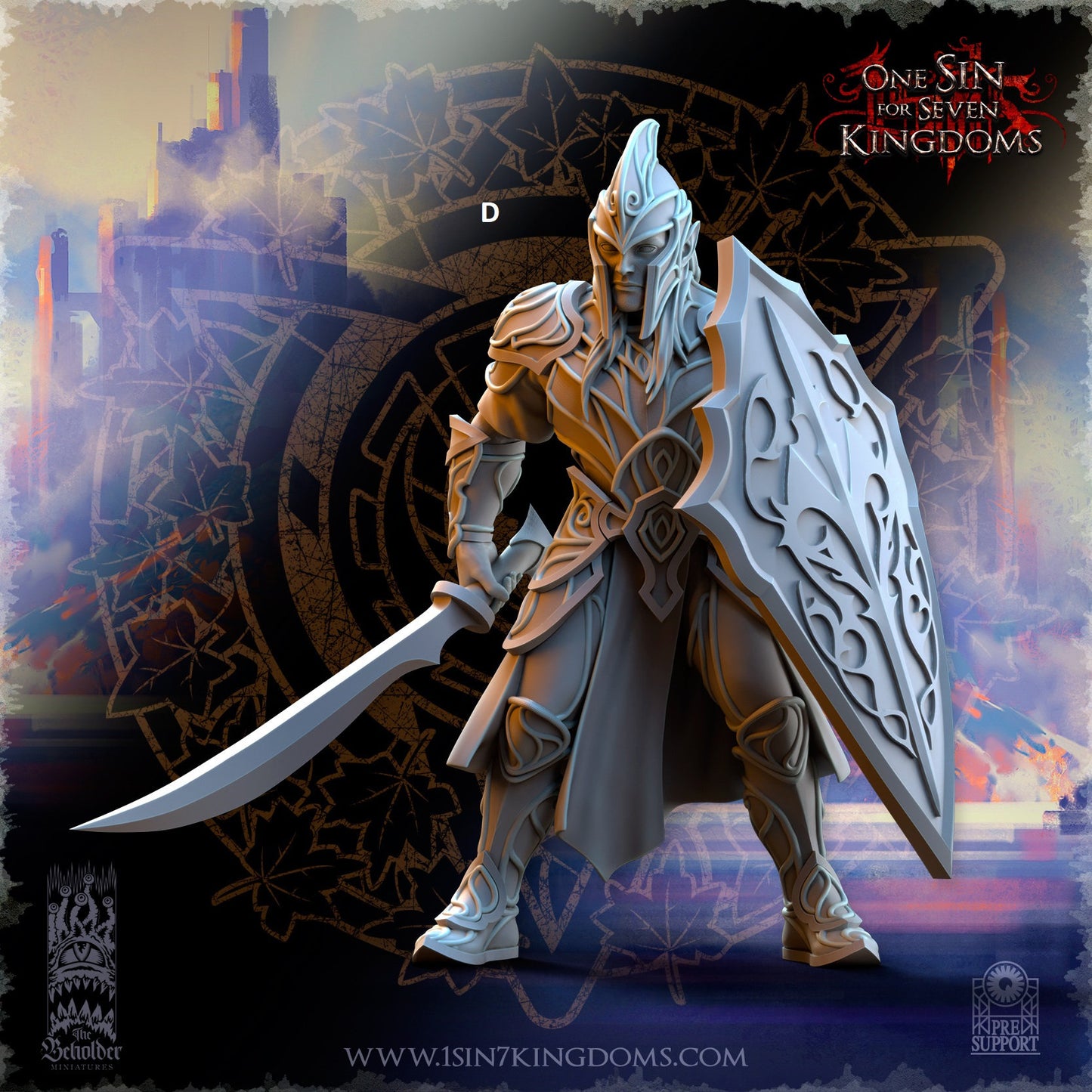 High Elf Sword and Shield | The Beholder Miniatures | Compatible with D&D/AoS | Fantasy | Tabletop RPG