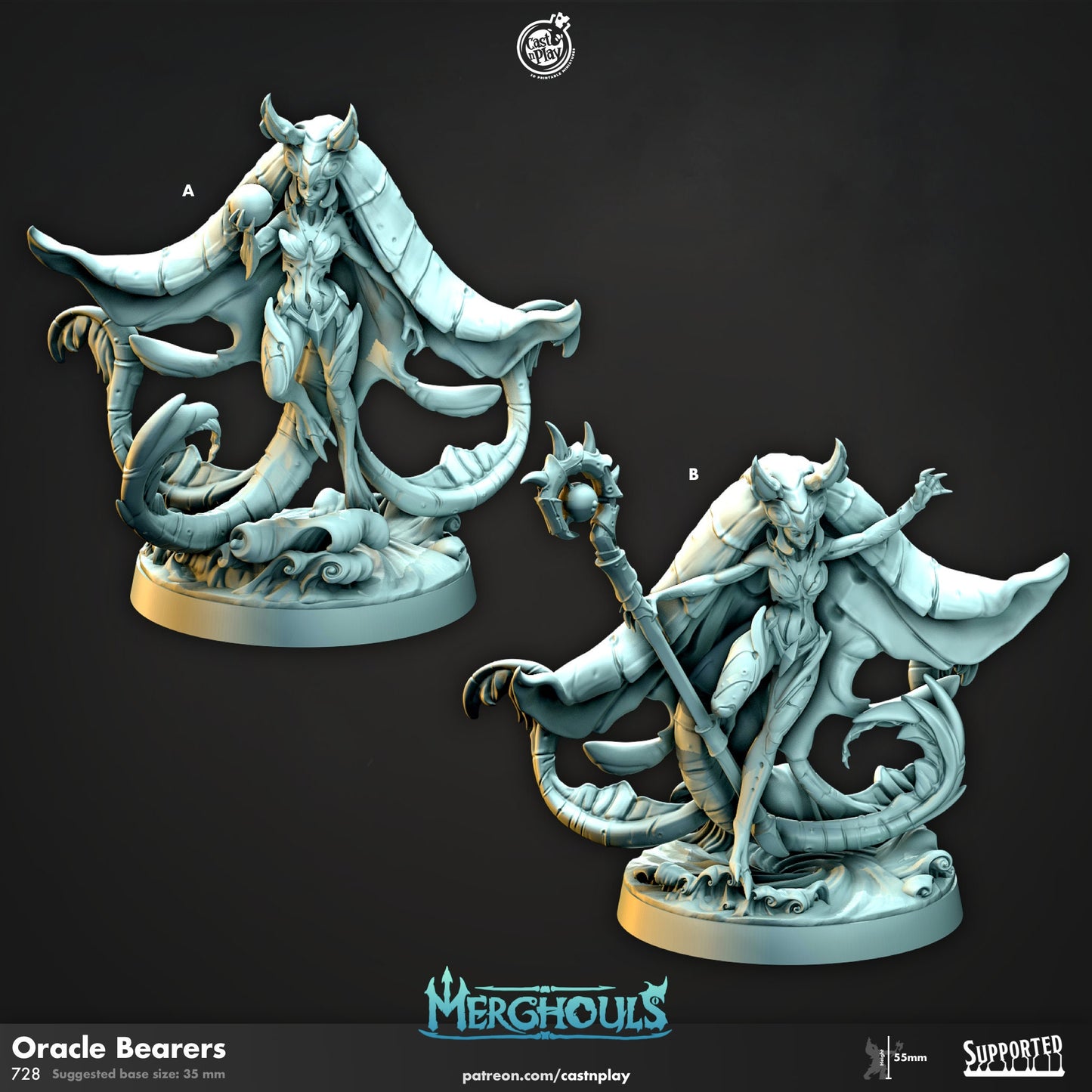 Merghoul Oracle Bearers | CastnPlay | Compatible with D&D/AoS | Fantasy | Tabletop RPG