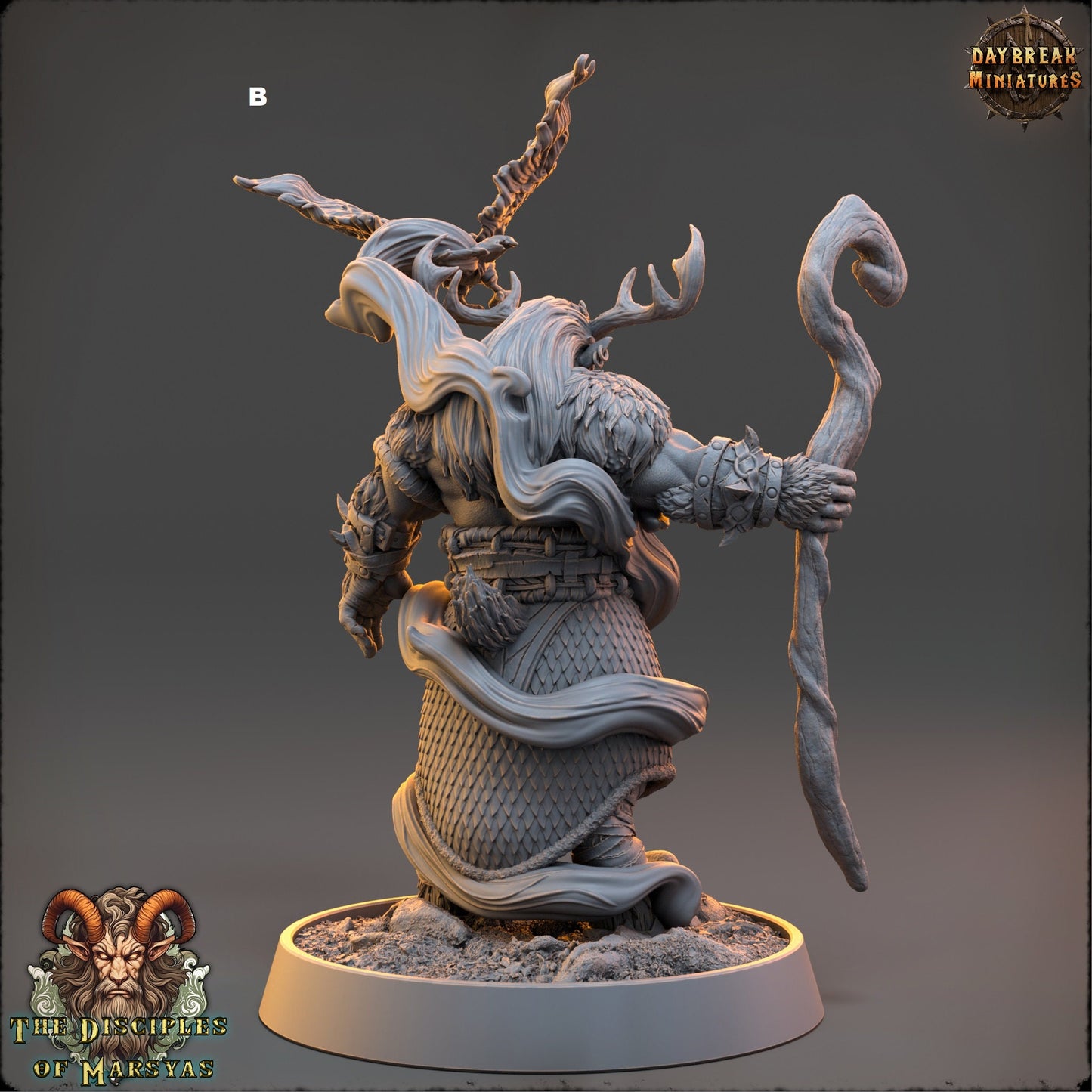 Marsyas Satyrs Druid Shaman | DayBreak Miniatures | Compatible with D&D/AOS | Fantasy | Tabletop