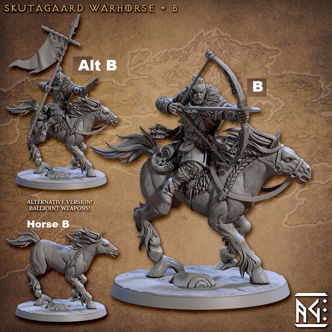 Northmen Warrior Mounted | Artisan Guild Miniatures | Compatible with D&D/AoS | Fantasy | Tabletop RPG
