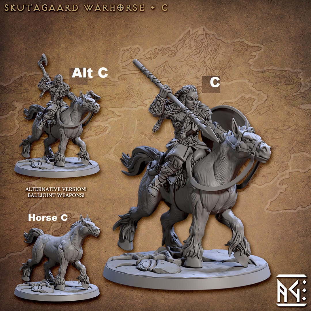Northmen Warrior Mounted | Artisan Guild Miniatures | Compatible with D&D/AoS | Fantasy | Tabletop RPG
