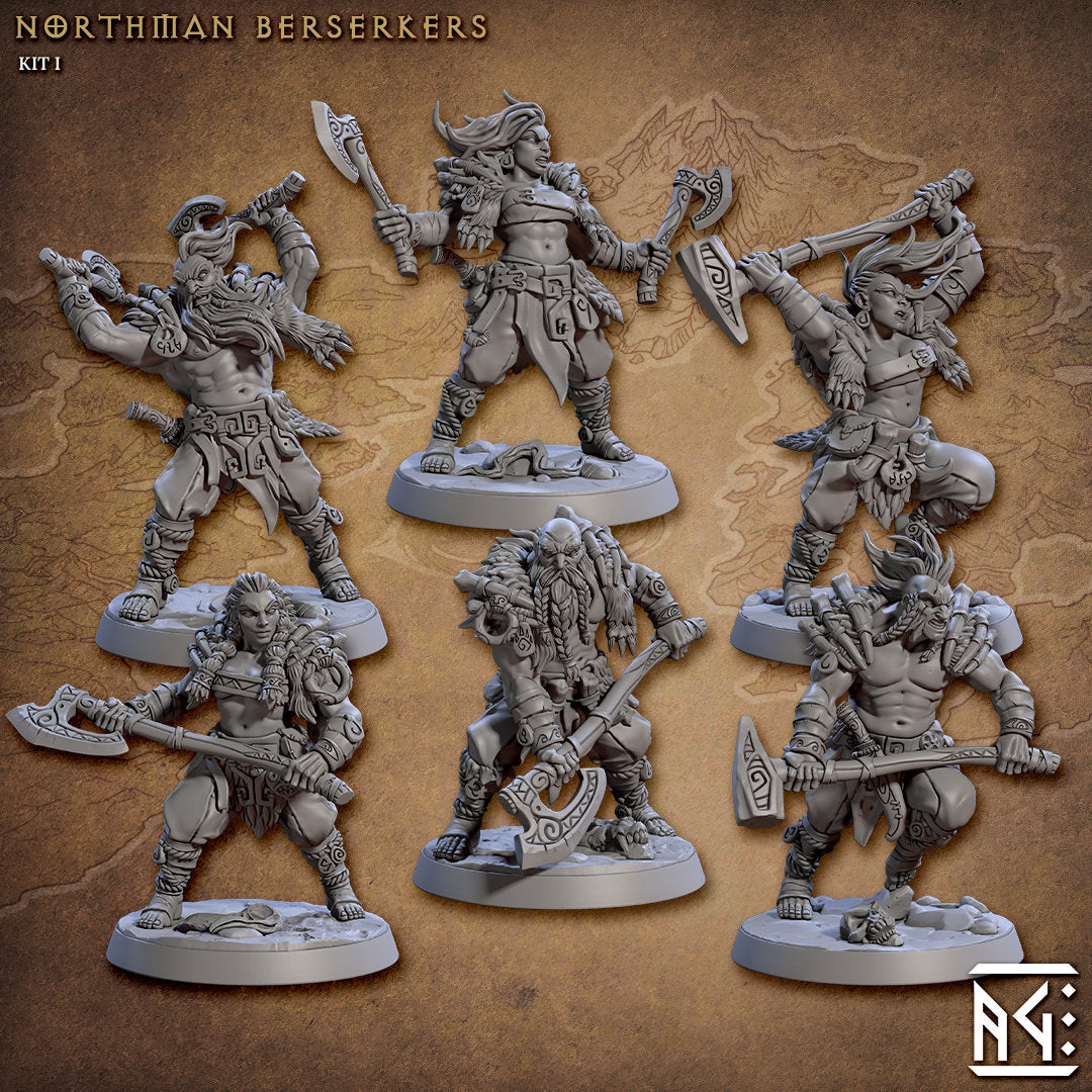 NorthMen Berserkers | Artisan Guild Miniatures | Compatible with D&D/AoS | Fantasy | Tabletop RPG