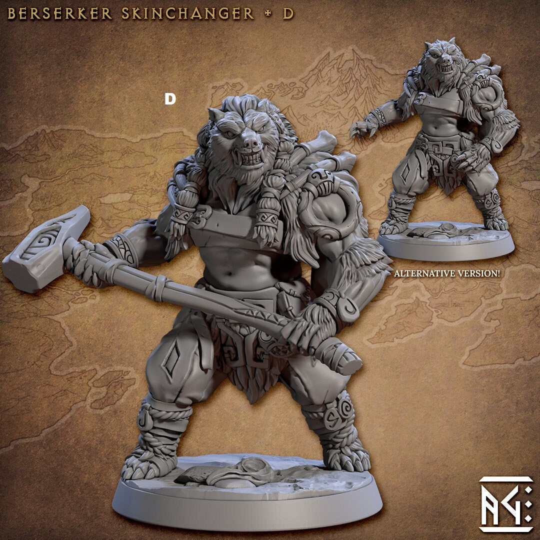 NorthMen Berserker Skinchanger | Artisan Guild Miniatures | Compatible with D&D/AoS | Fantasy | Tabletop RPG