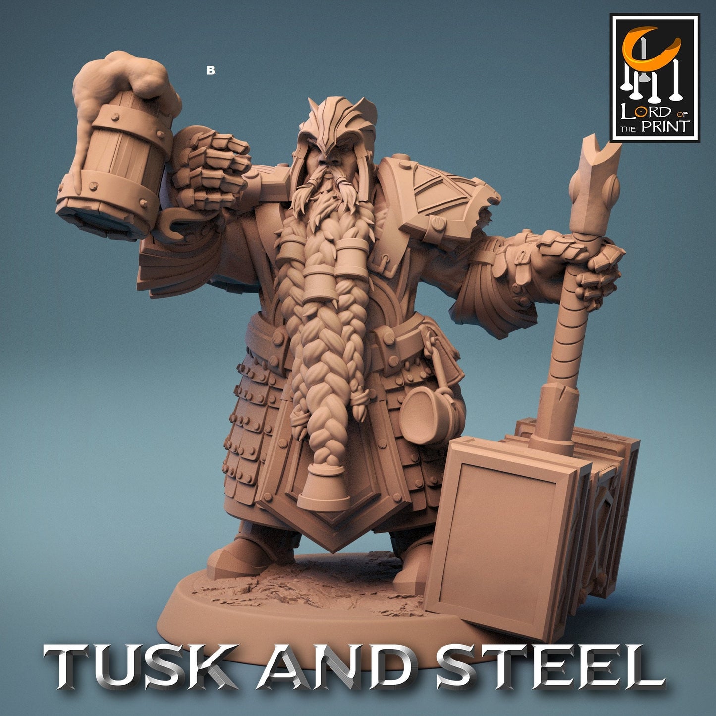 Dwarf Warrior Heavy Armour | Rescale Miniatures | Compatible with D&D/AoS | Fantasy | Tabletop RPG