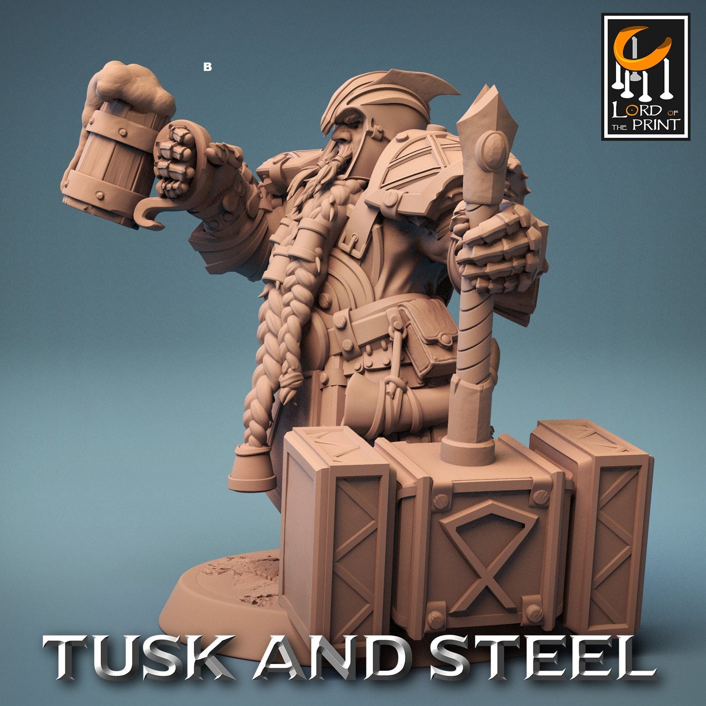 Dwarf Warrior Heavy Armour | Rescale Miniatures | Compatible with D&D/AoS | Fantasy | Tabletop RPG