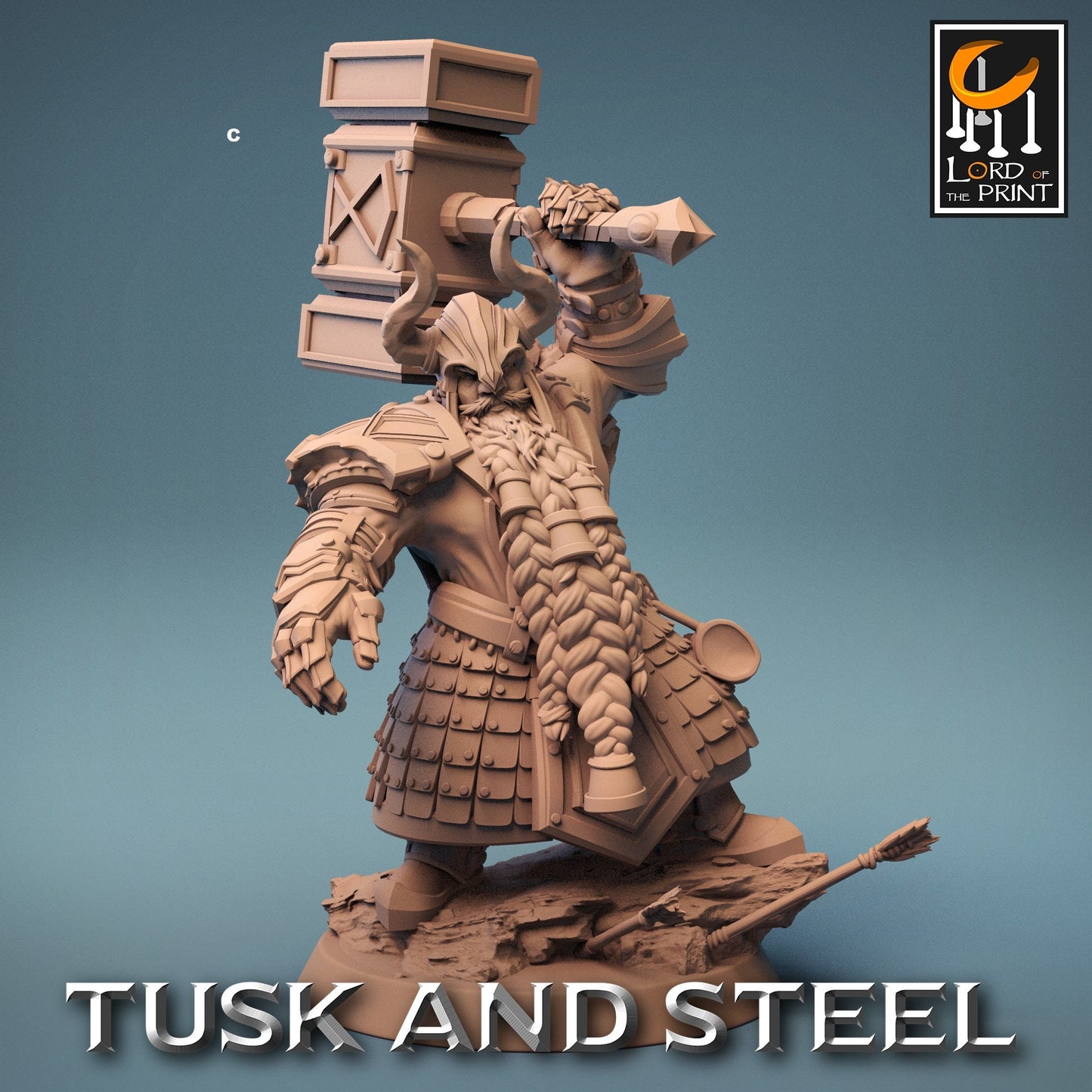 Dwarf Warrior Heavy Armour | Rescale Miniatures | Compatible with D&D/AoS | Fantasy | Tabletop RPG