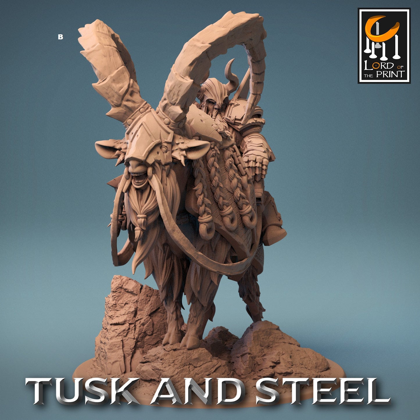 Dwarf Warrior on Goat Mount | Rescale Miniatures | Compatible with D&D/AoS | Fantasy | Tabletop RPG