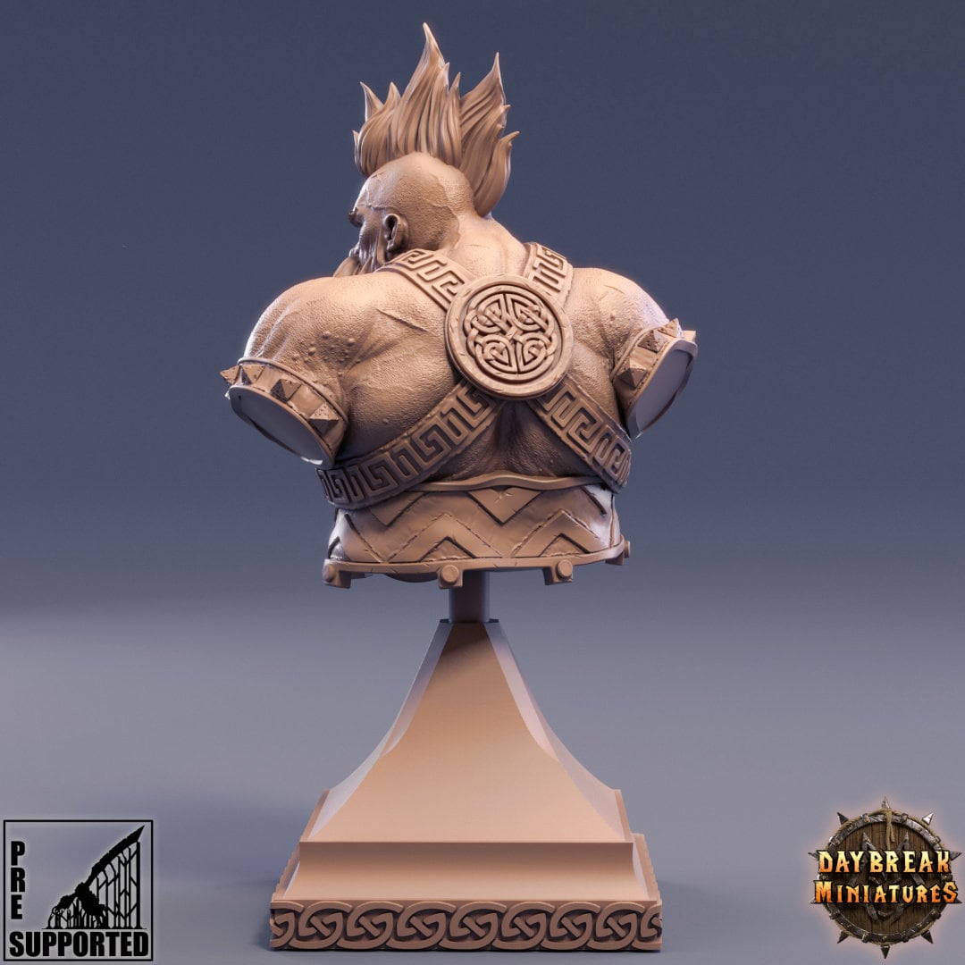 Dwarf Flint Bust | DayBreak Miniatures | Compatible with D&D/AOS | Fantasy | Tabletop