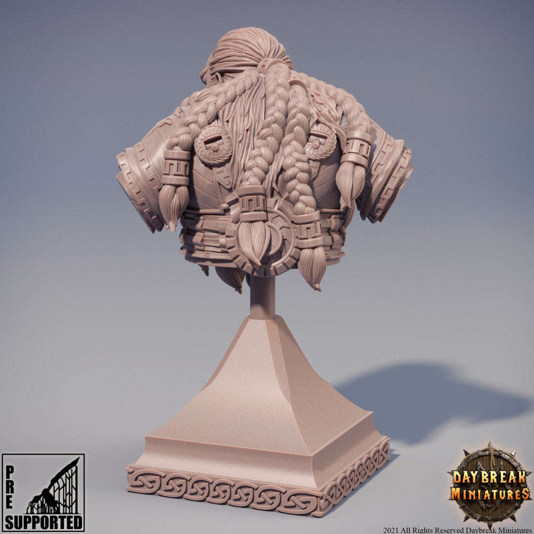 Dwarf Petri Bust | DayBreak Miniatures | Compatible with D&D/AOS | Fantasy | Tabletop
