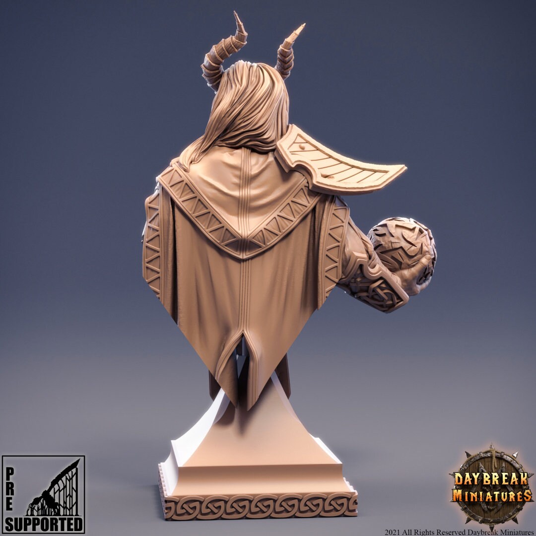 Tiefling Emil Bust | DayBreak Miniatures | Compatible with D&D/AOS | Fantasy | Tabletop