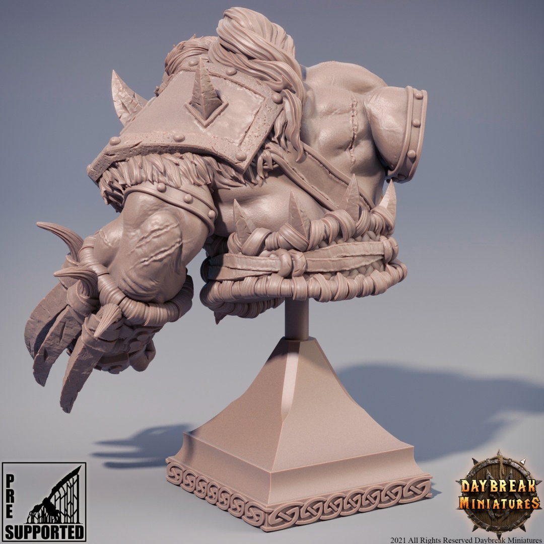 Ork Zweitung Bust | DayBreak Miniatures | Compatible with D&D/AOS | Fantasy | Tabletop