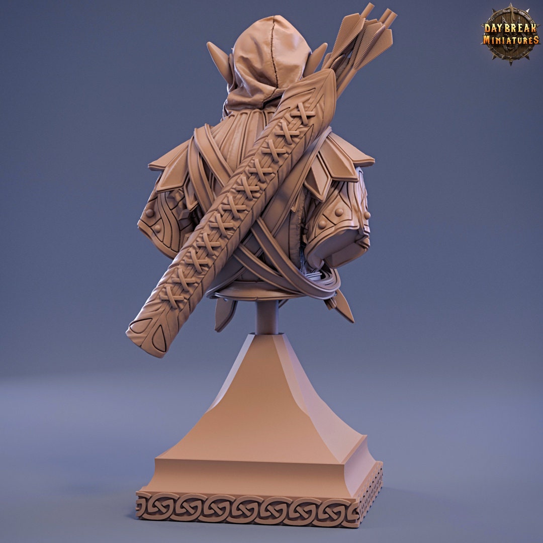 Elf Lindulae Bust | DayBreak Miniatures | Compatible with D&D/AOS | Fantasy | Tabletop