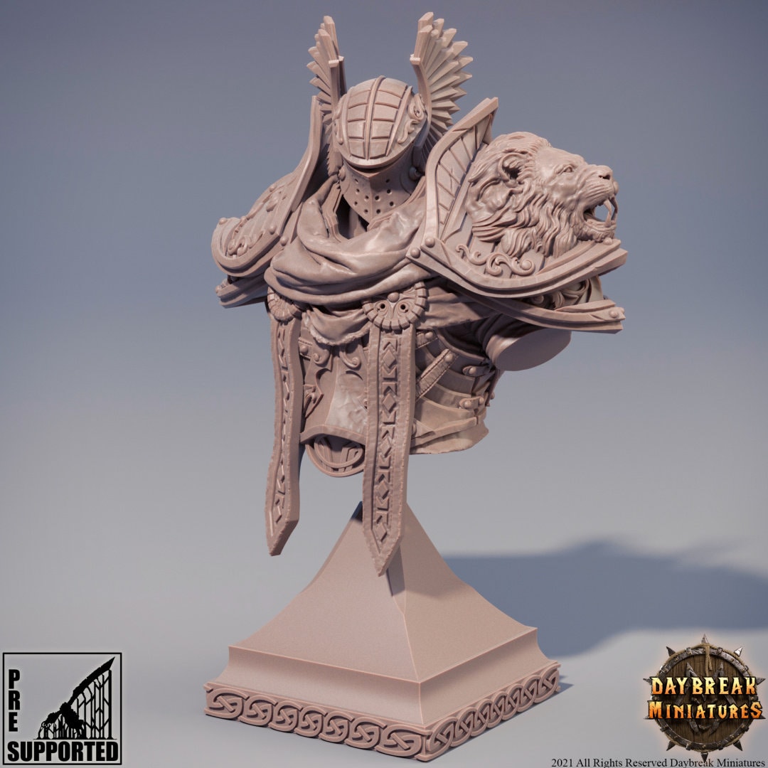 Paladin Thierry Bust | DayBreak Miniatures | Compatible with D&D/AOS | Fantasy | Tabletop