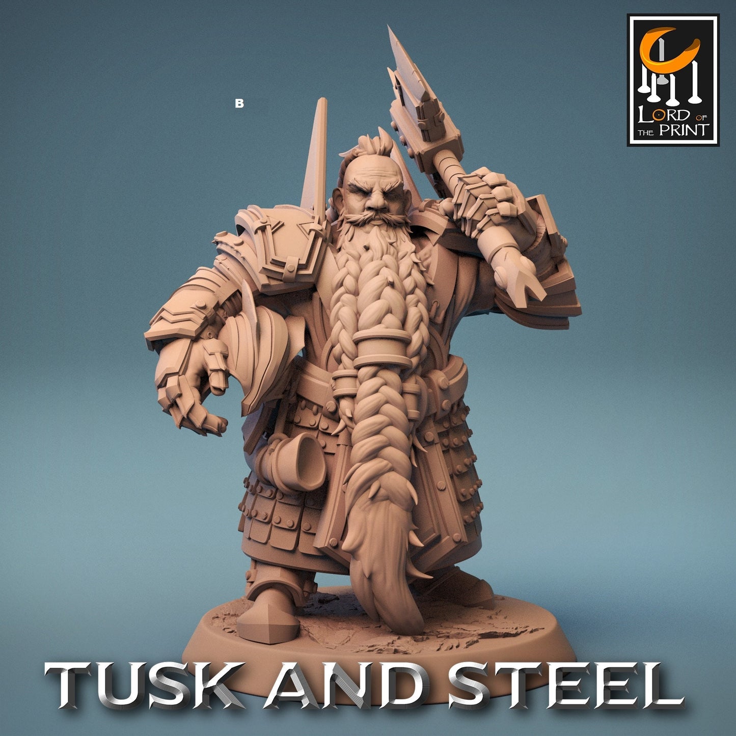 Dwarf Warrior No Helmet | Rescale Miniatures | Compatible with D&D/AoS | Fantasy | Tabletop RPG
