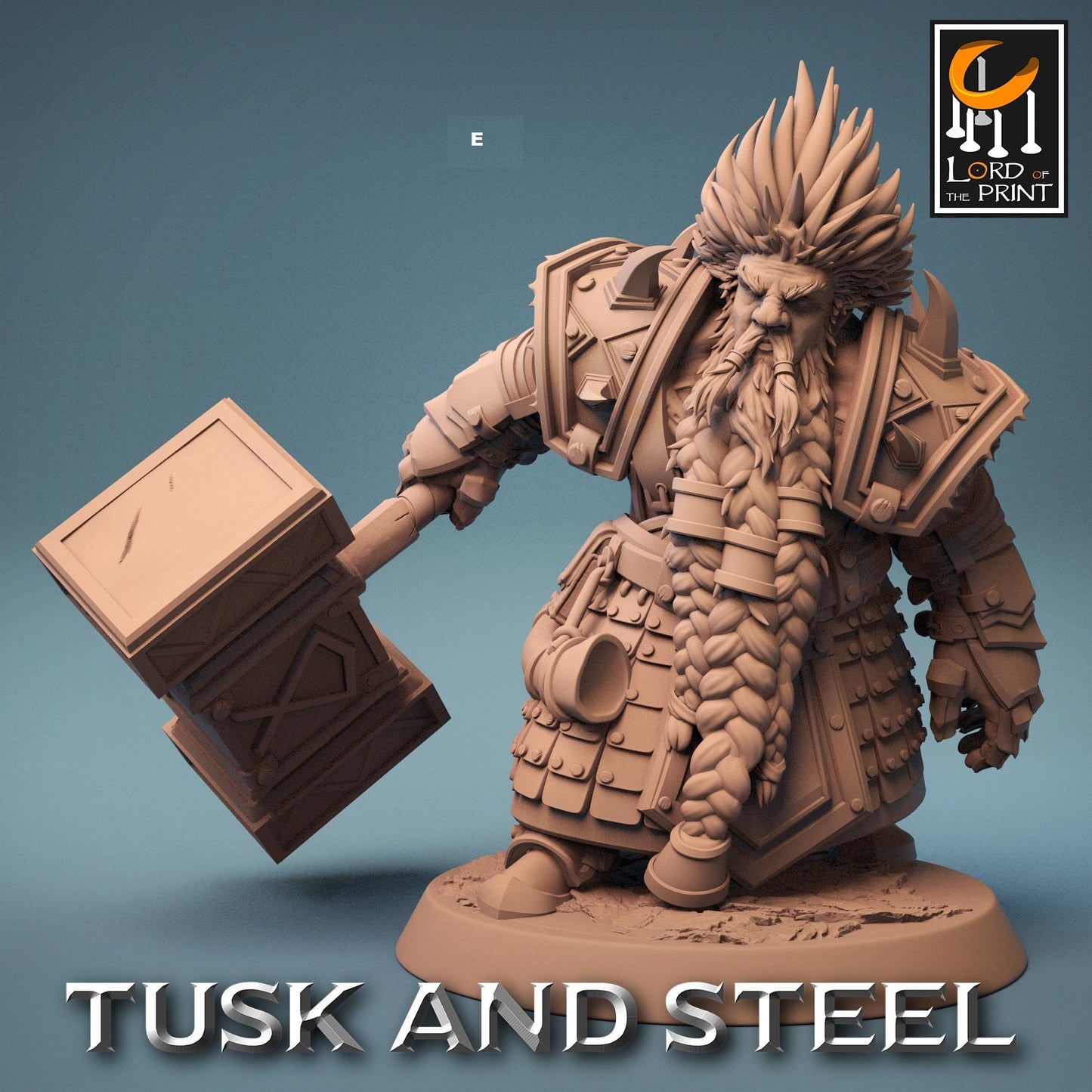 Dwarf Warrior No Helmet | Rescale Miniatures | Compatible with D&D/AoS | Fantasy | Tabletop RPG