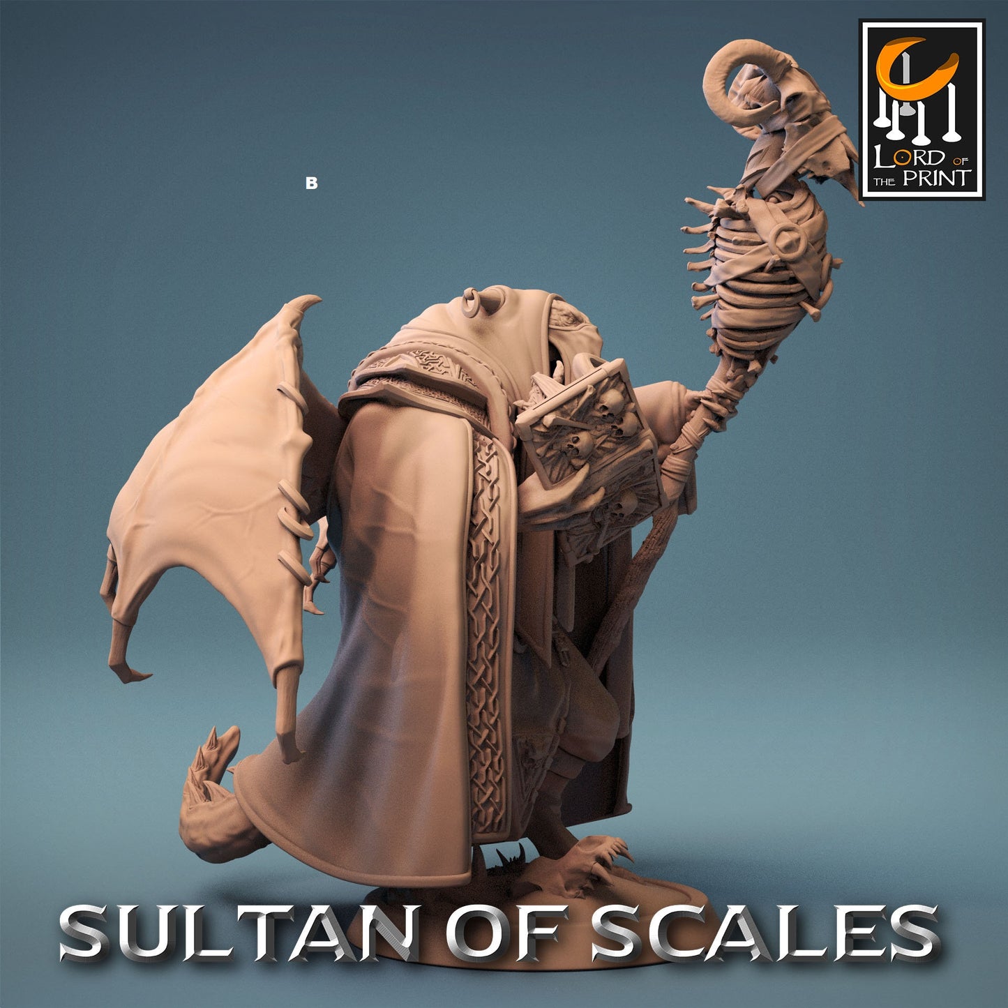 DragonBorn Necromancer | Rescale Miniatures | Compatible with D&D/AoS | Fantasy | Tabletop RPG