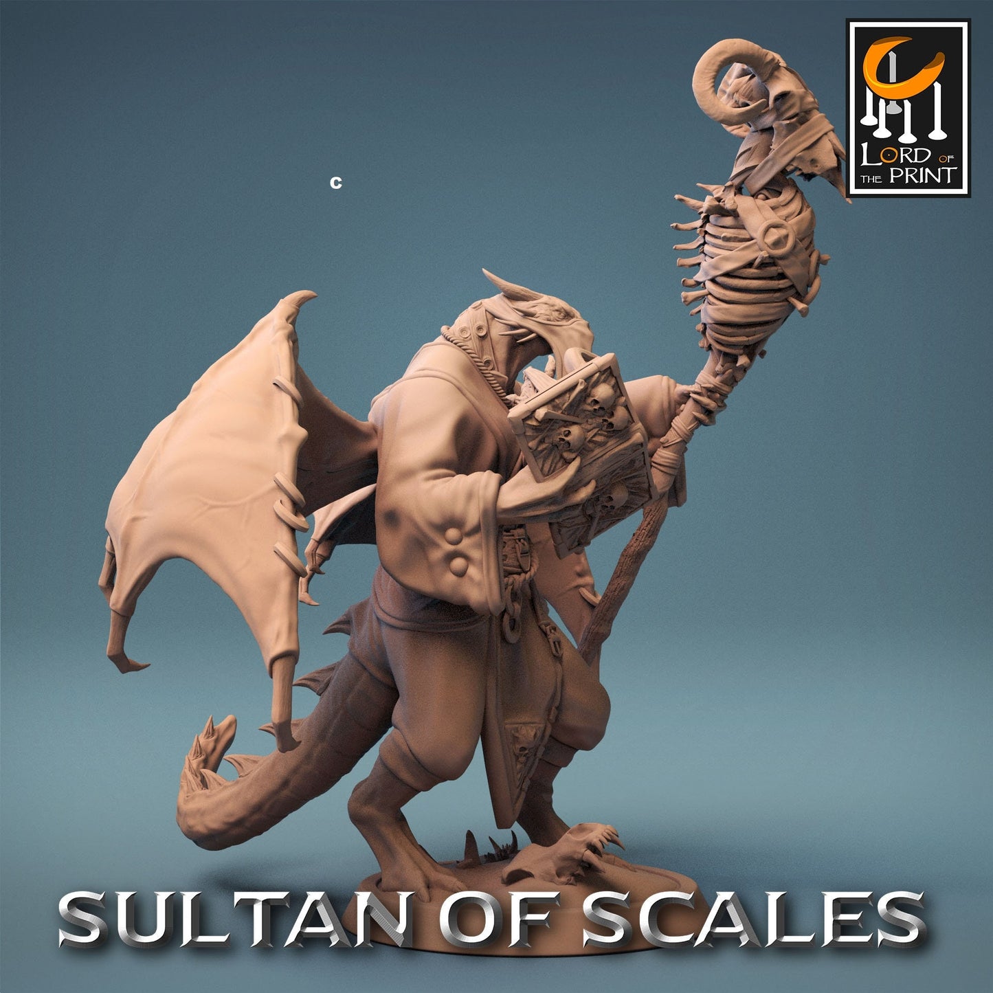 DragonBorn Necromancer | Rescale Miniatures | Compatible with D&D/AoS | Fantasy | Tabletop RPG