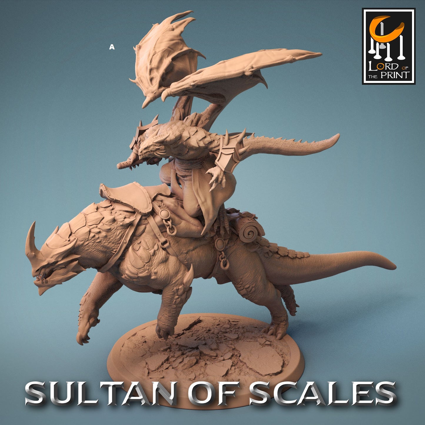 Winged Dragonborn Rider on Great Beast | Rescale Miniatures | Compatible with D&D/AoS | Fantasy | Tabletop RPG