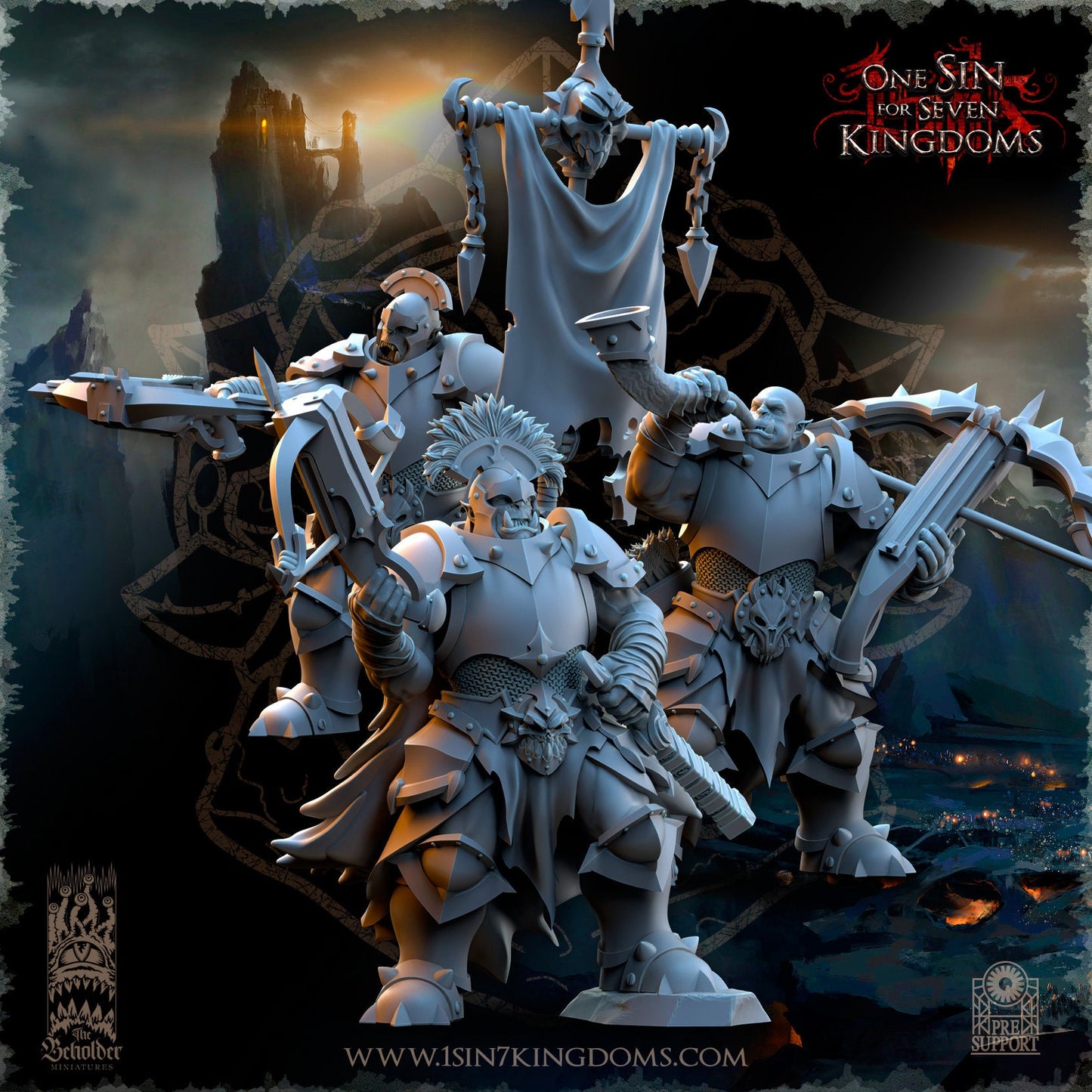 Black Orc Crossbows Command | The Beholder Miniatures | Compatible with D&D/AoS | Fantasy | Tabletop RPG