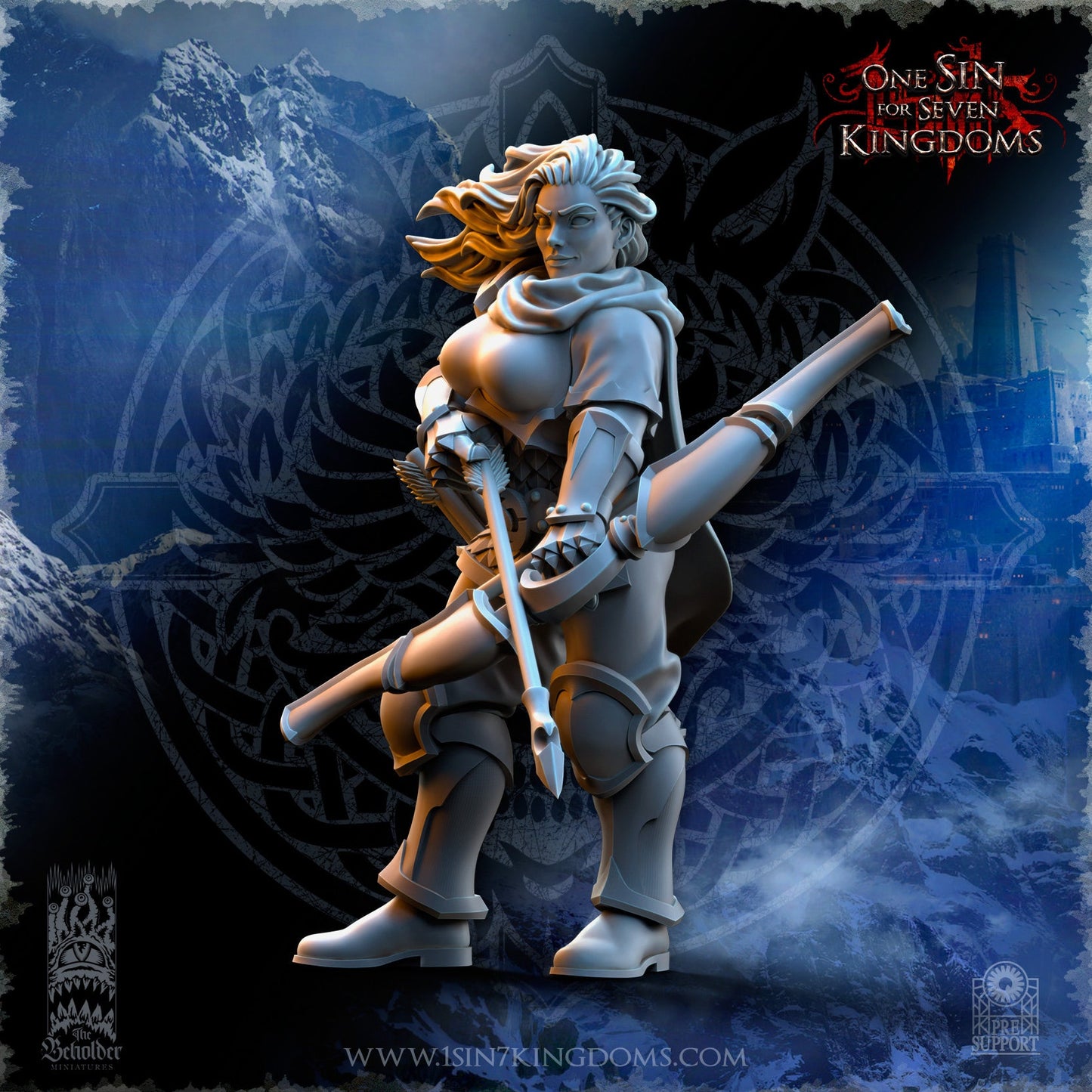 Storm Wolves Revna Orc Hunter | The Beholder Miniatures | Compatible with D&D/AoS | Fantasy | Tabletop RPG