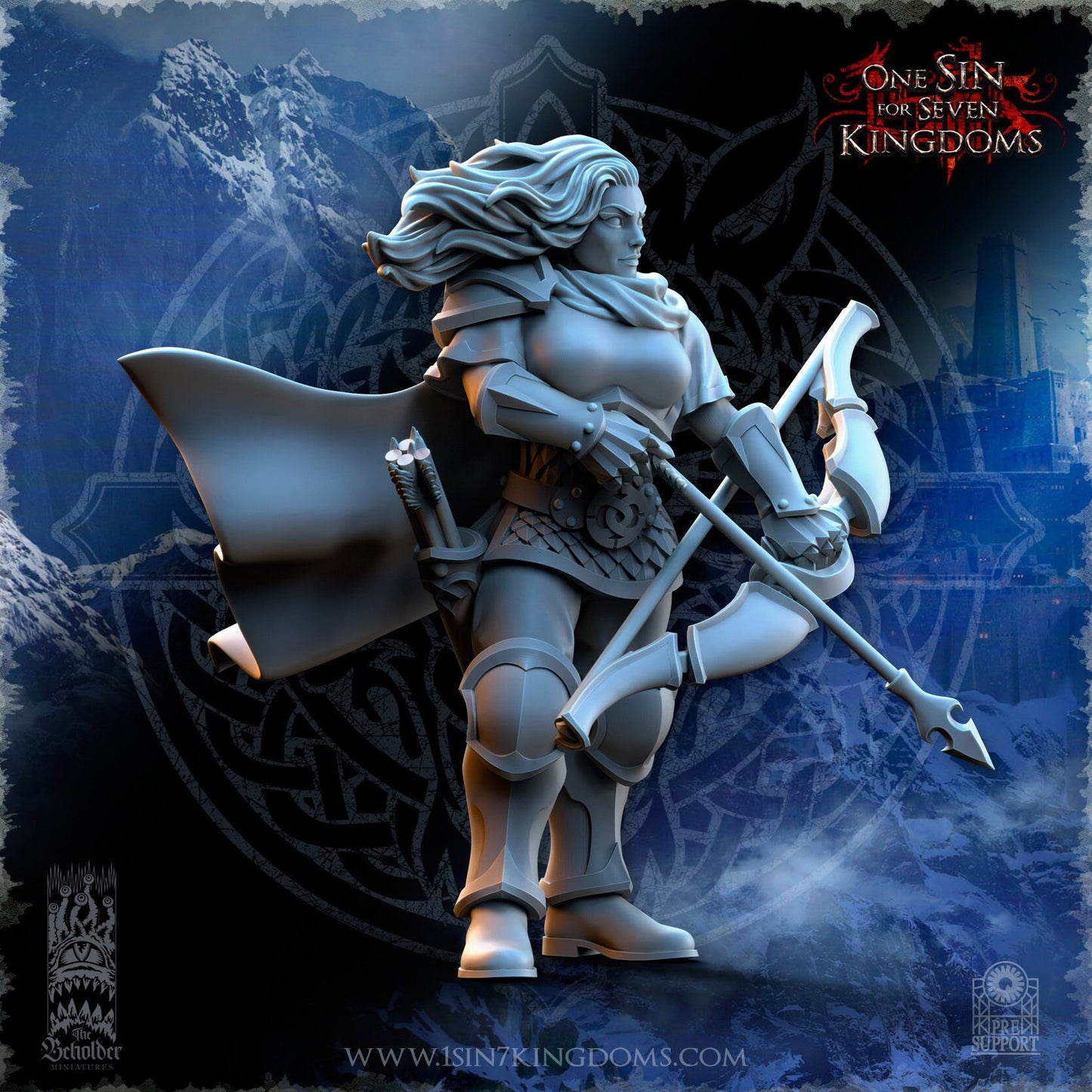Storm Wolves Revna Orc Hunter | The Beholder Miniatures | Compatible with D&D/AoS | Fantasy | Tabletop RPG