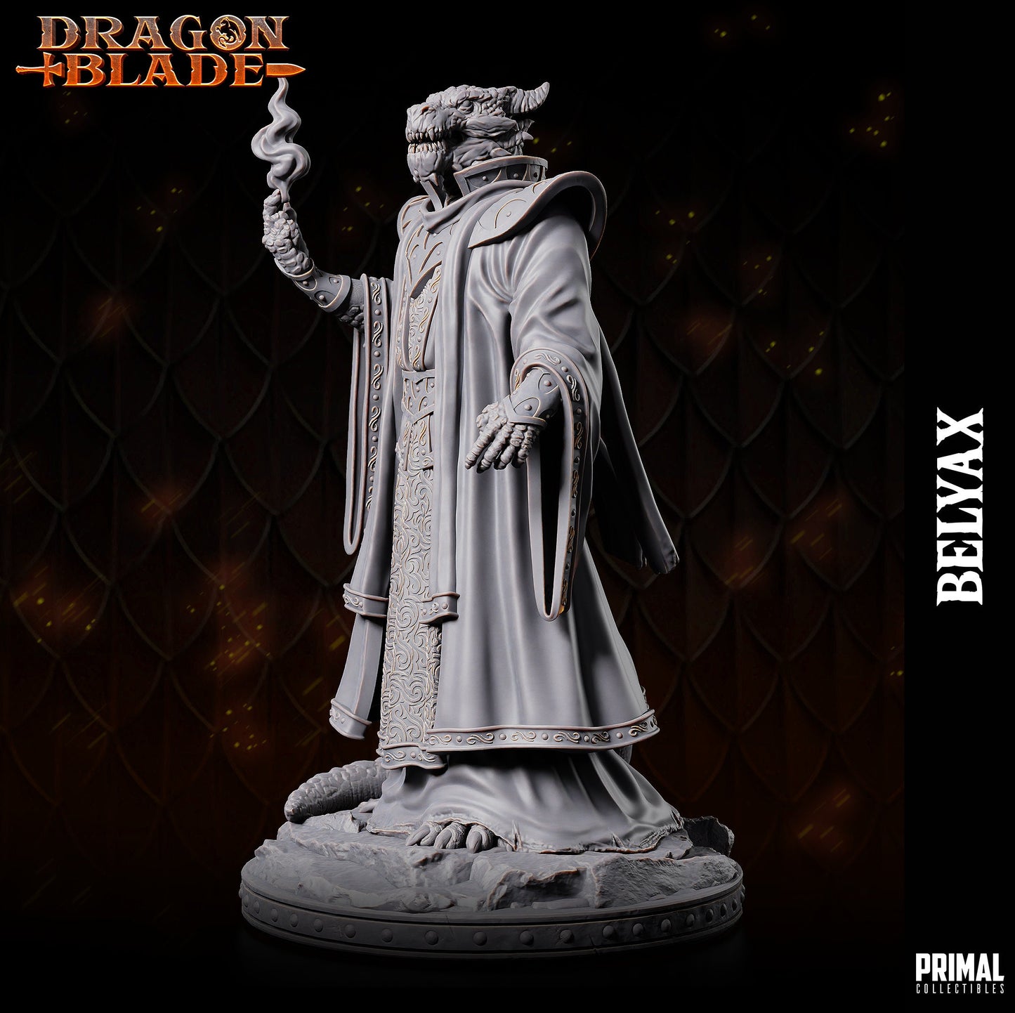 Draconian Wizard Belyax | Primal Collectibles | Compatible with D&D/AoS | Fantasy