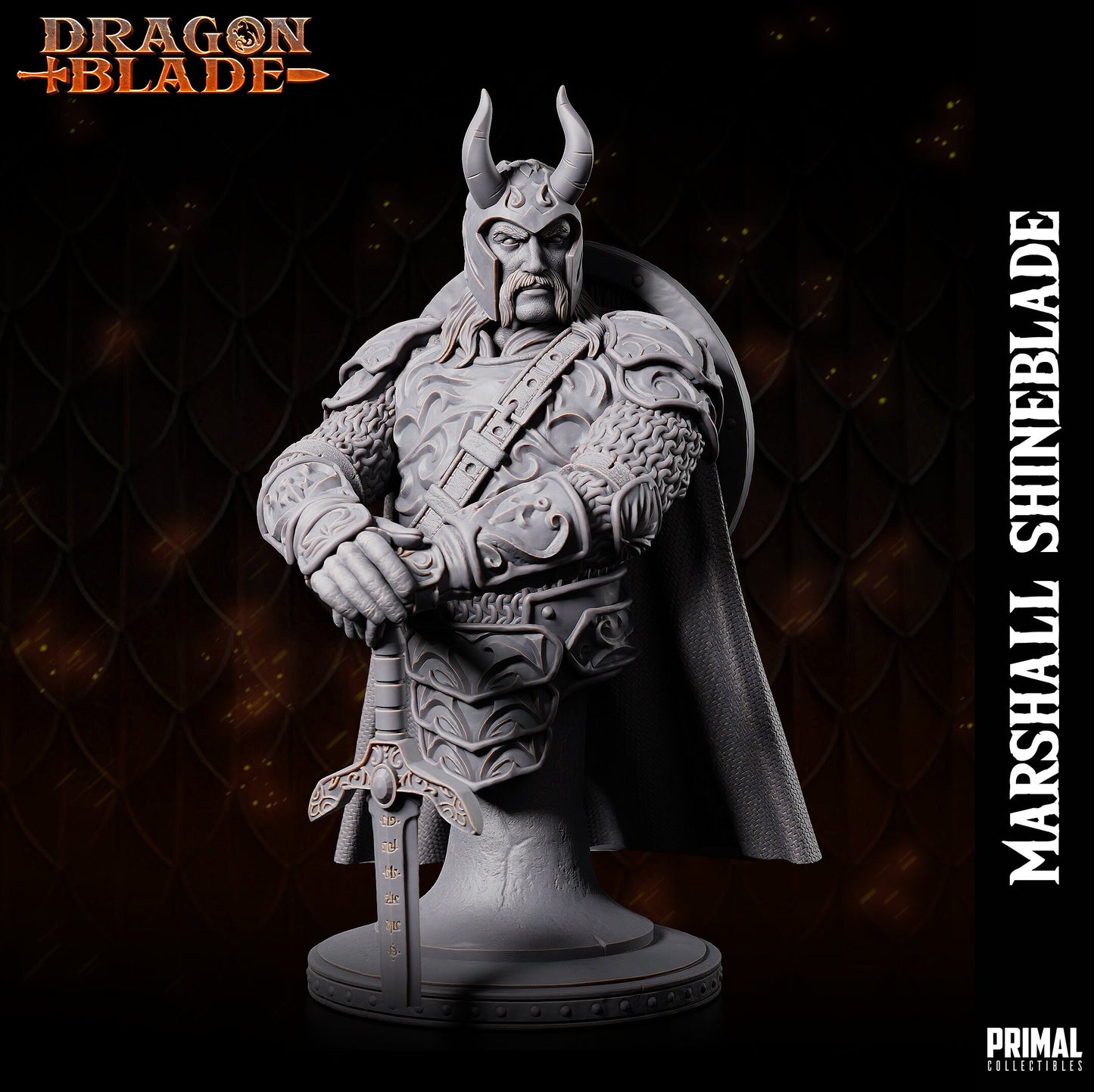 Marshall ShineBlade Bust | Primal Collectibles | Compatible with D&D/AoS | Fantasy