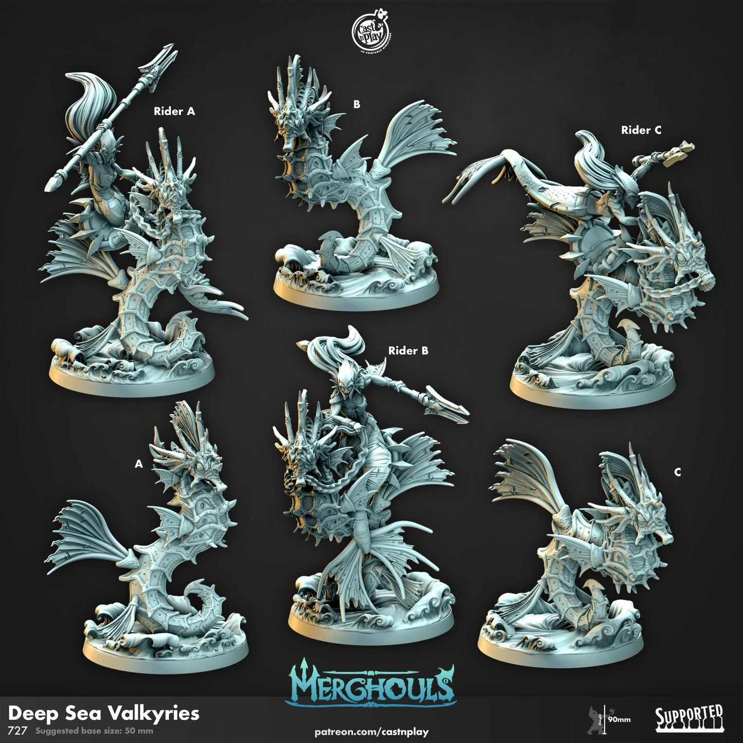 Merghoul Valkyries | CastnPlay | Compatible with D&D/AoS | Fantasy | Tabletop RPG