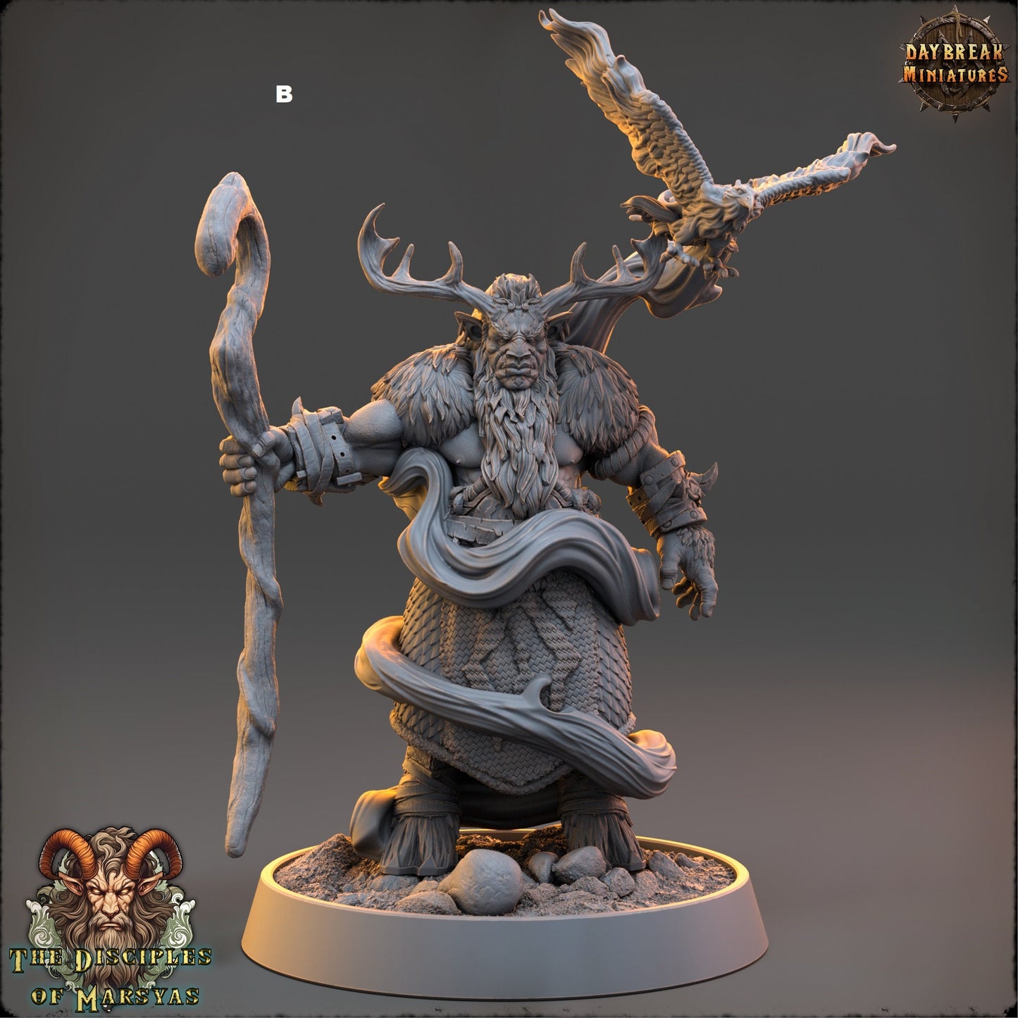 Marsyas Satyrs Druid Shaman | DayBreak Miniatures | Compatible with D&D/AOS | Fantasy | Tabletop