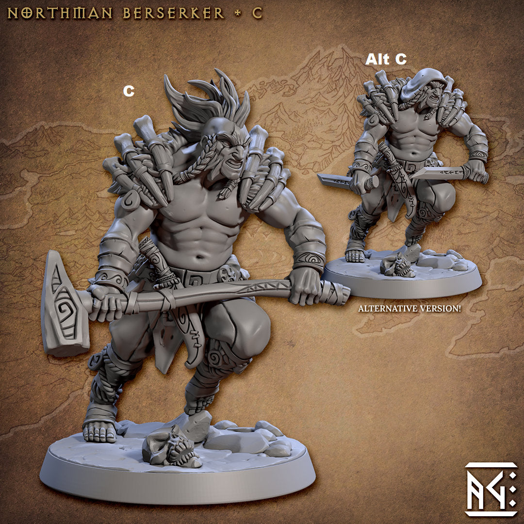 NorthMen Berserkers | Artisan Guild Miniatures | Compatible with D&D/AoS | Fantasy | Tabletop RPG
