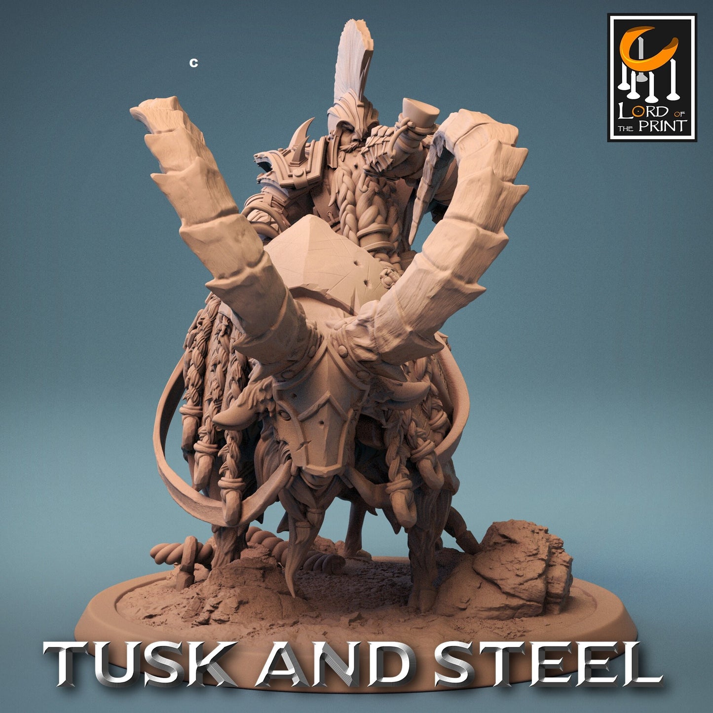 Dwarf Warrior on Goat Mount | Rescale Miniatures | Compatible with D&D/AoS | Fantasy | Tabletop RPG