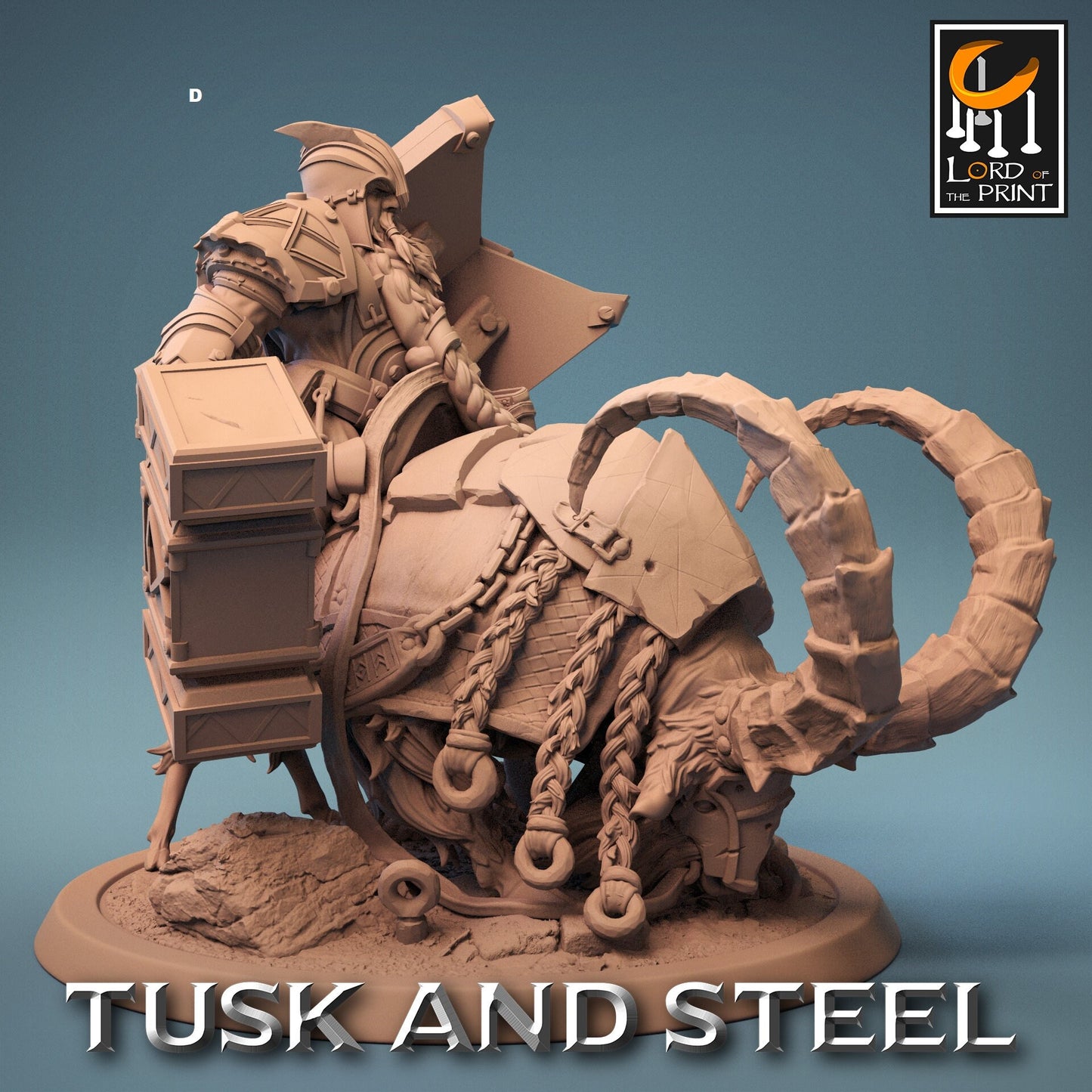 Dwarf Warrior on Goat Mount | Rescale Miniatures | Compatible with D&D/AoS | Fantasy | Tabletop RPG