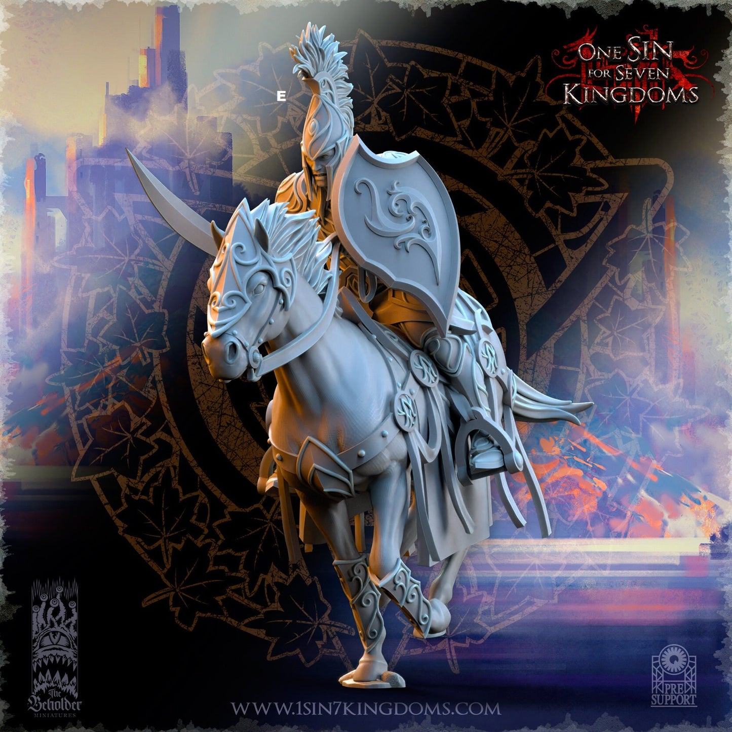 SilverMoor Elf Cavalry Sword and Shield | The Beholder Miniatures | Compatible with D&D/AoS | Fantasy | Tabletop RPG
