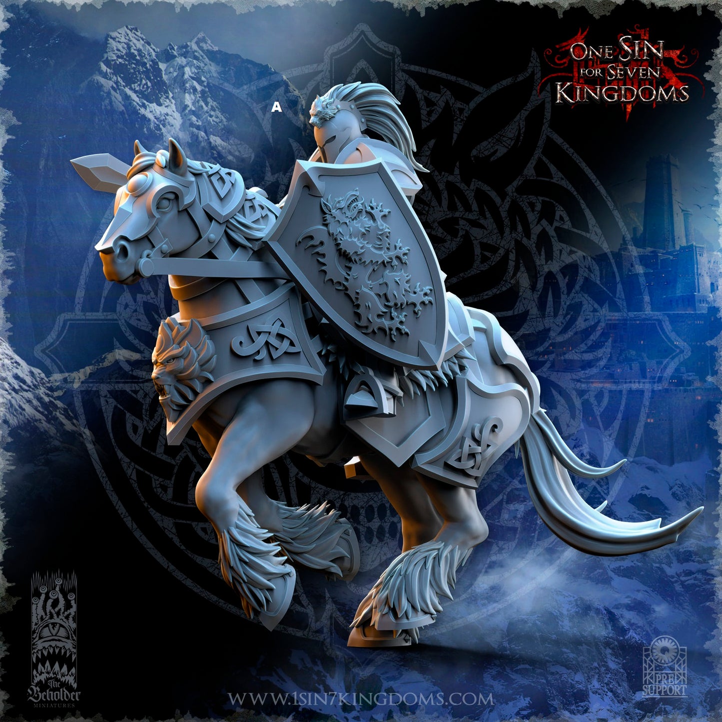 StormWolves Knight Sword and Shield | The Beholder Miniatures | Compatible with D&D/AoS | Fantasy | Tabletop RPG
