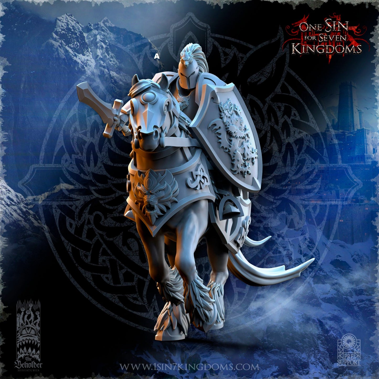 StormWolves Knight Sword and Shield | The Beholder Miniatures | Compatible with D&D/AoS | Fantasy | Tabletop RPG