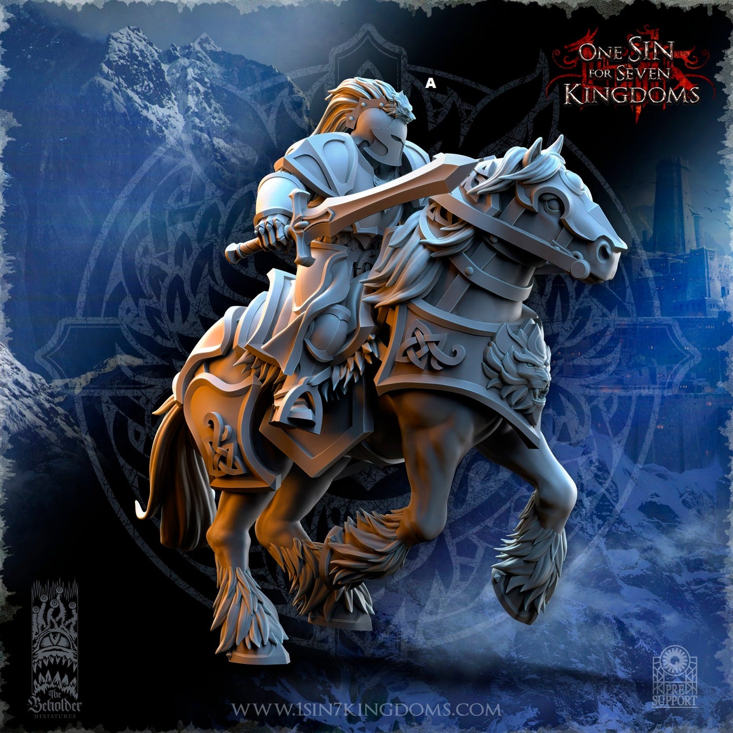 StormWolves Knight Sword and Shield | The Beholder Miniatures | Compatible with D&D/AoS | Fantasy | Tabletop RPG