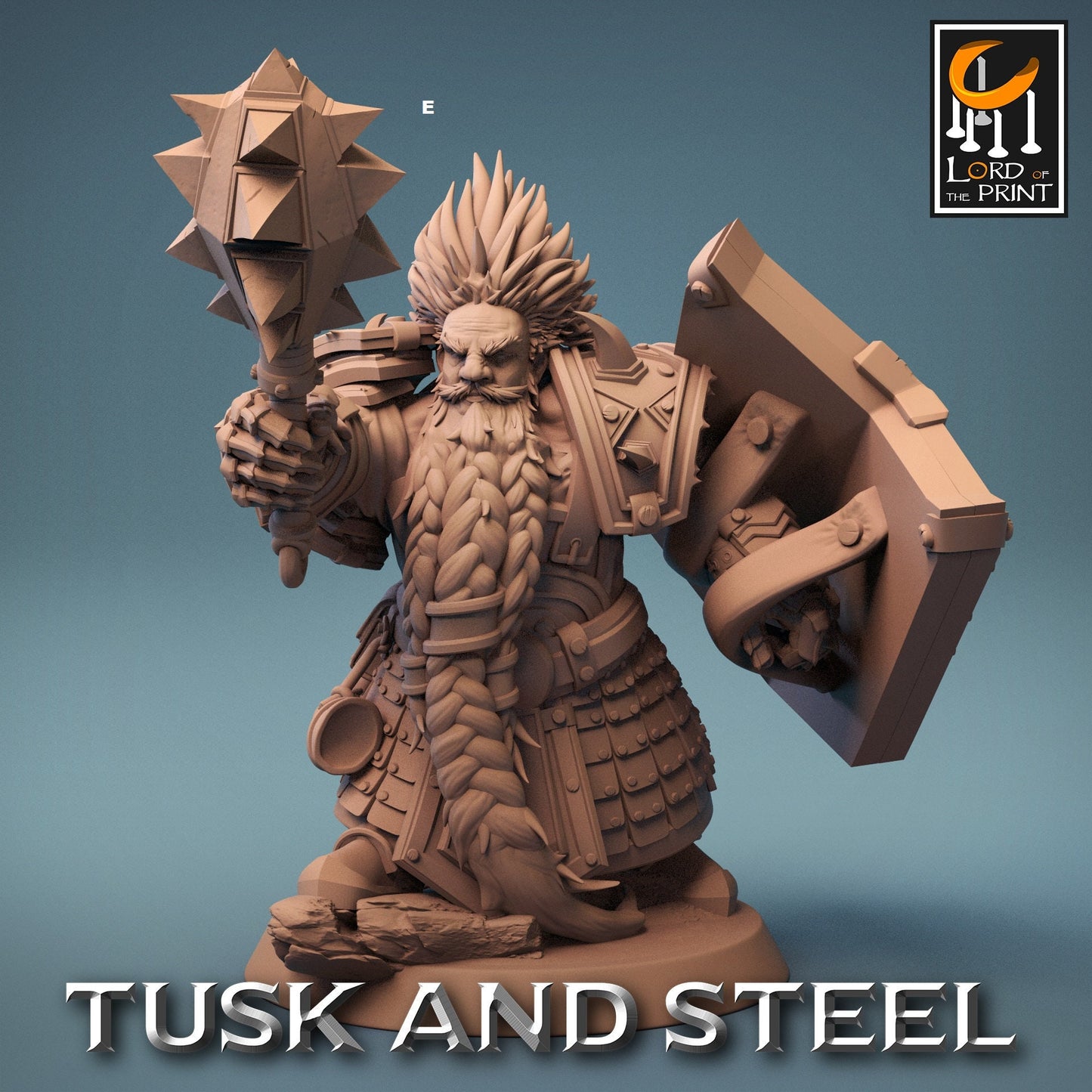 Dwarf Warrior with Shield | Rescale Miniatures | Compatible with D&D/AoS | Fantasy | Tabletop RPG