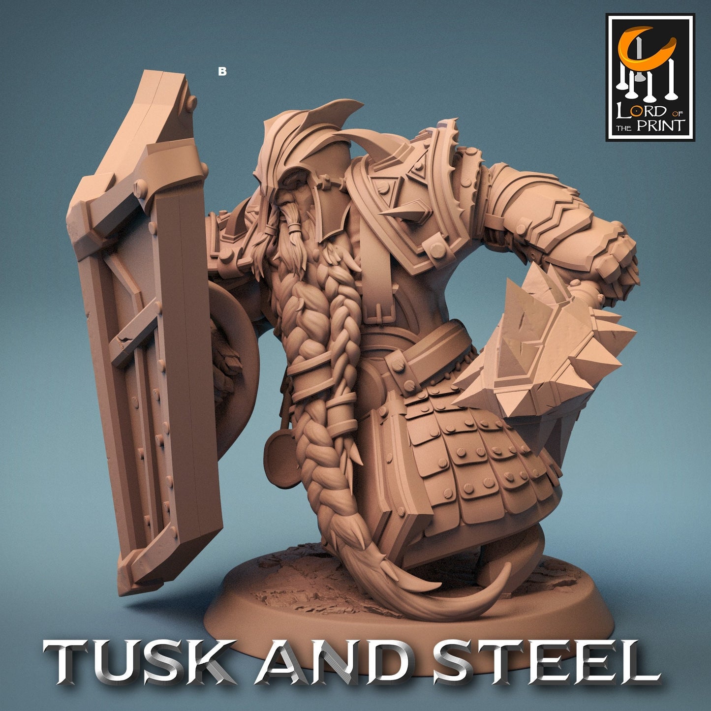 Dwarf Warrior Heavy Armour with Shield | Rescale Miniatures | Compatible with D&D/AoS | Fantasy | Tabletop RPG