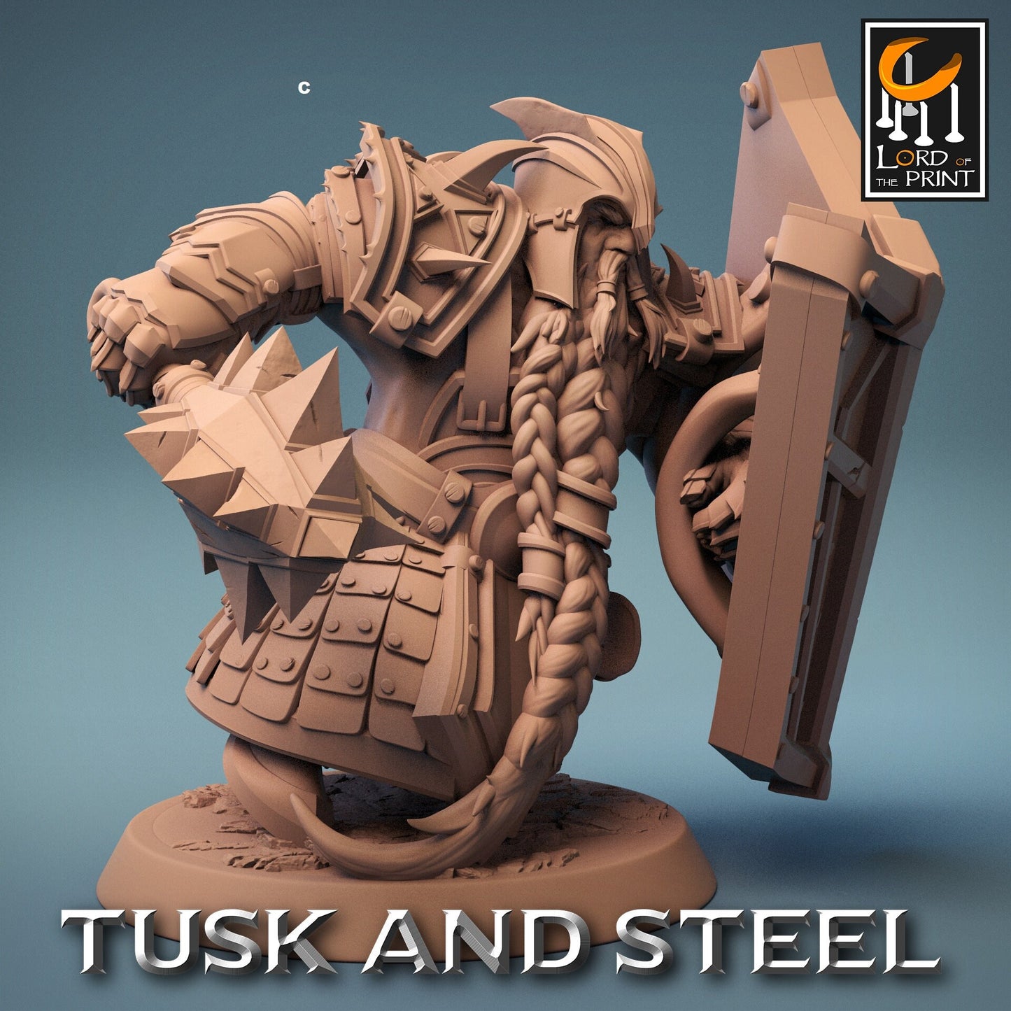 Dwarf Warrior Heavy Armour with Shield | Rescale Miniatures | Compatible with D&D/AoS | Fantasy | Tabletop RPG