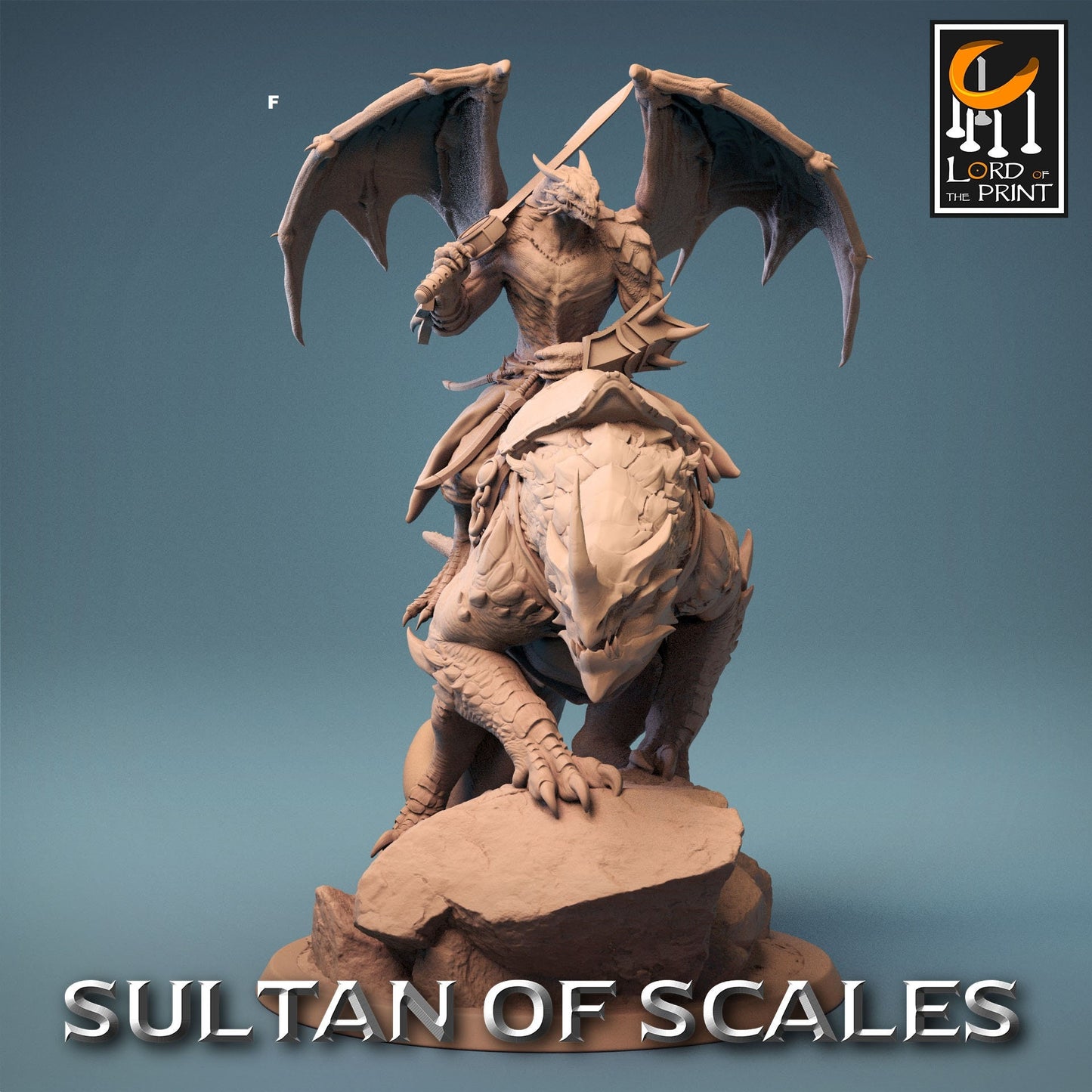 Winged Dragonborn Rider on Great Beast | Rescale Miniatures | Compatible with D&D/AoS | Fantasy | Tabletop RPG