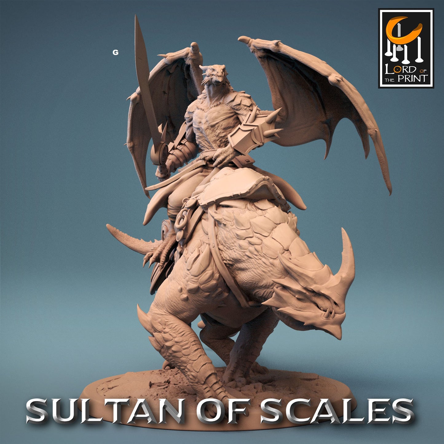 Winged Dragonborn Rider on Great Beast | Rescale Miniatures | Compatible with D&D/AoS | Fantasy | Tabletop RPG