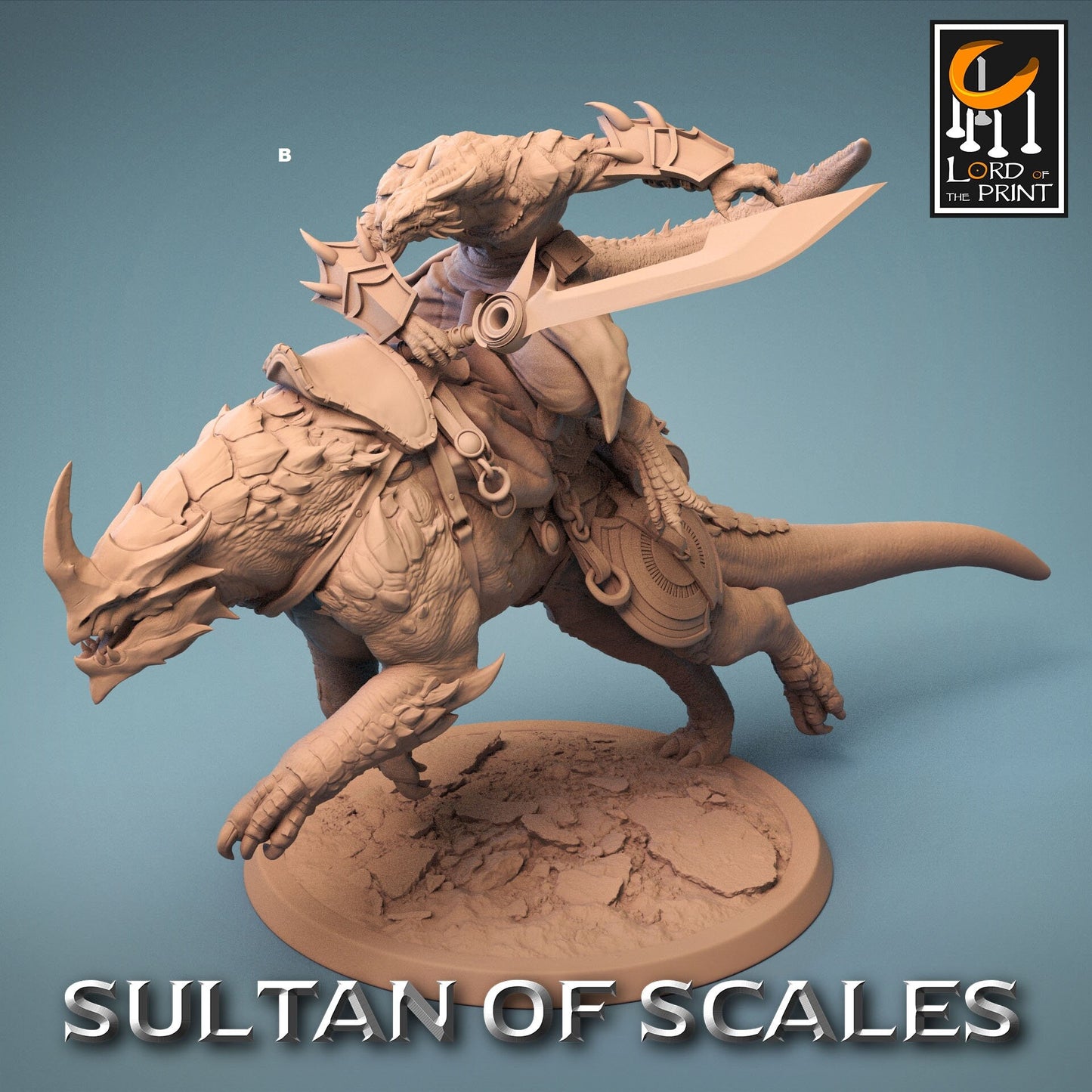 Dragonborn Rider on Great Beast | Rescale Miniatures | Compatible with D&D/AoS | Fantasy | Tabletop RPG