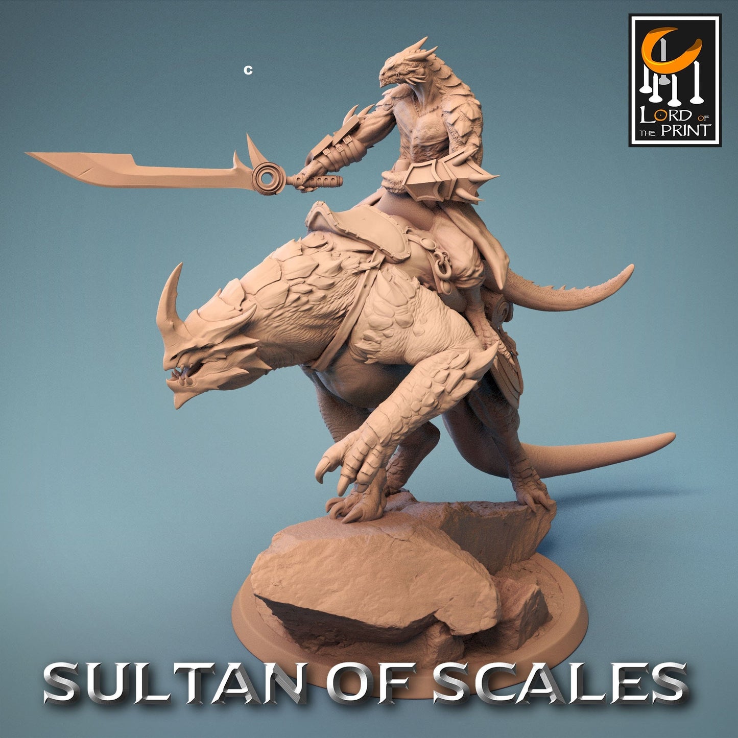 Dragonborn Rider on Great Beast | Rescale Miniatures | Compatible with D&D/AoS | Fantasy | Tabletop RPG