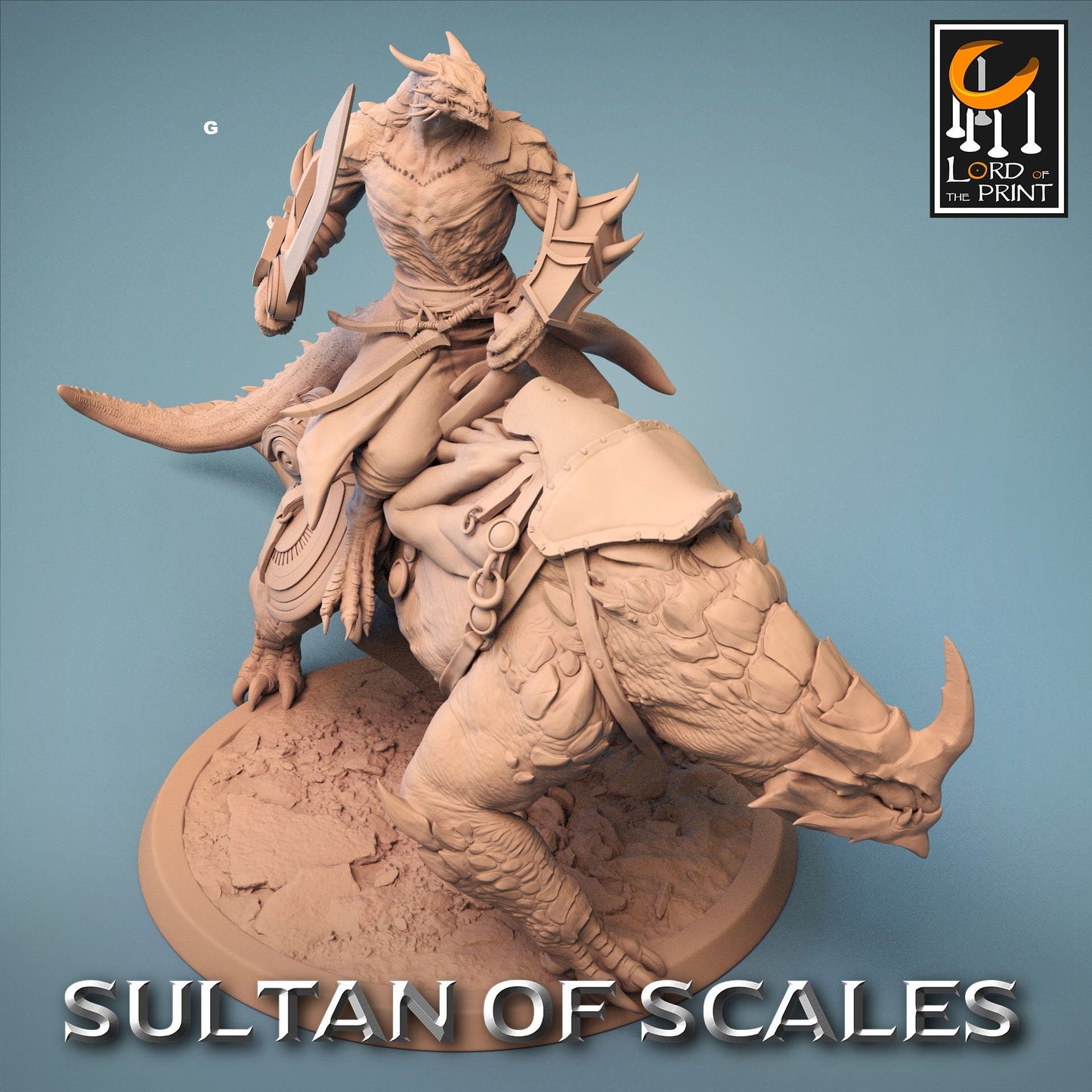 Dragonborn Rider on Great Beast | Rescale Miniatures | Compatible with D&D/AoS | Fantasy | Tabletop RPG